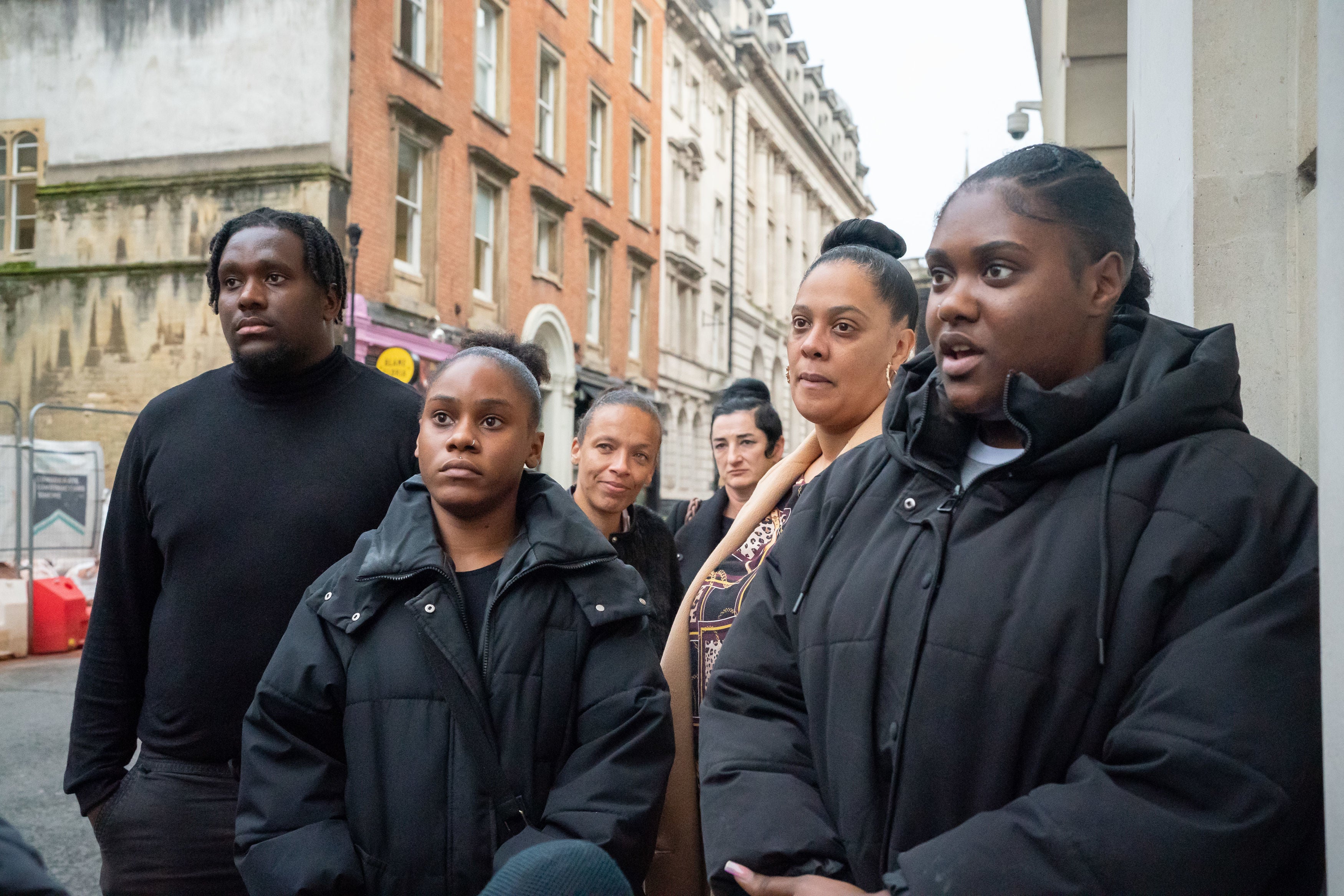 Volunteers and users of a youth group which lost money spent by fraudster Xahra Saleem gave a statement outside Bristol Crown Court after her sentencing