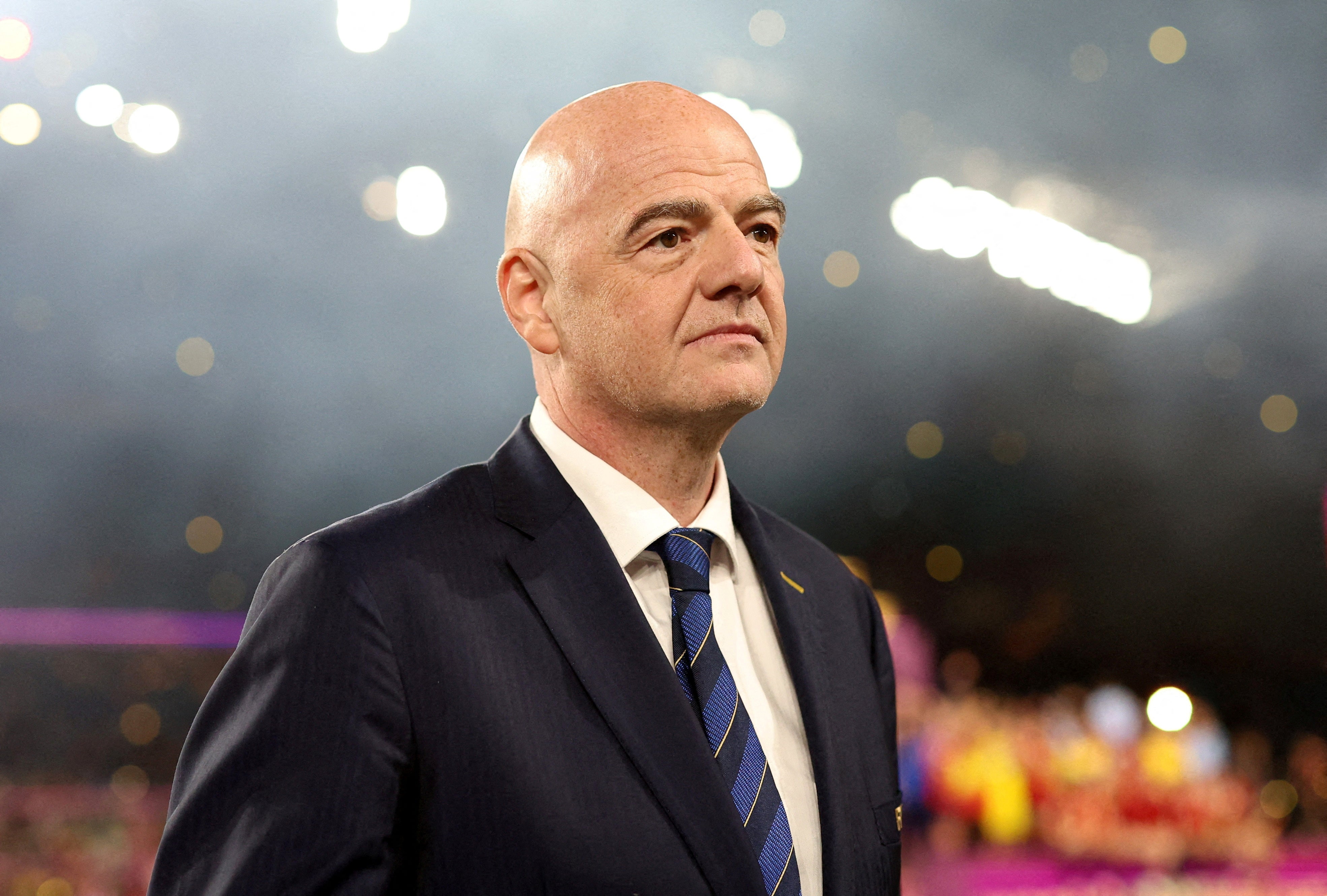 Fifa president Gianni Infantino is seen after Spain won the Women’s World Cup final