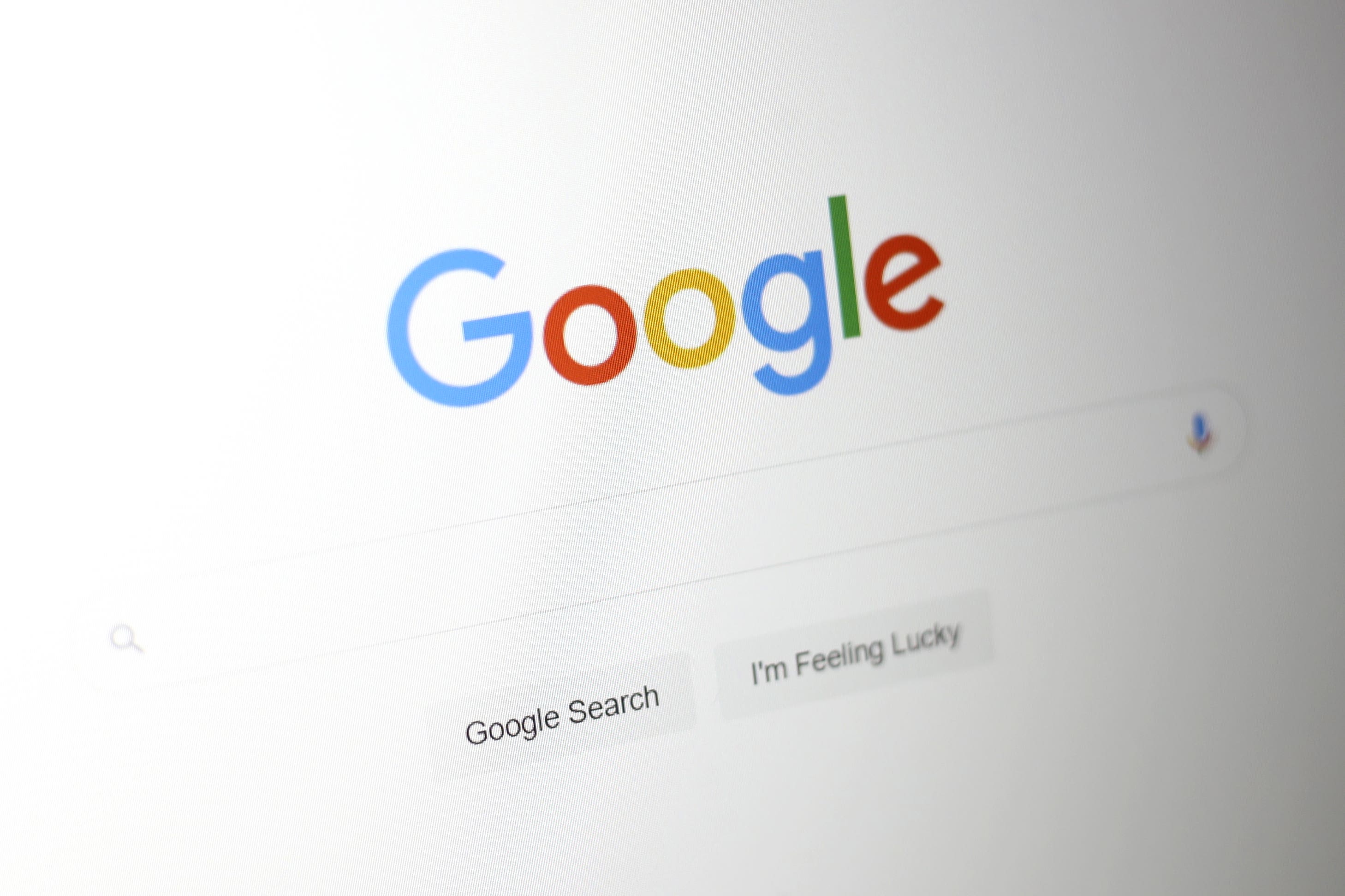 A general view of the Google homepage. Photo credit should read: Tim Goode/PA Wire.