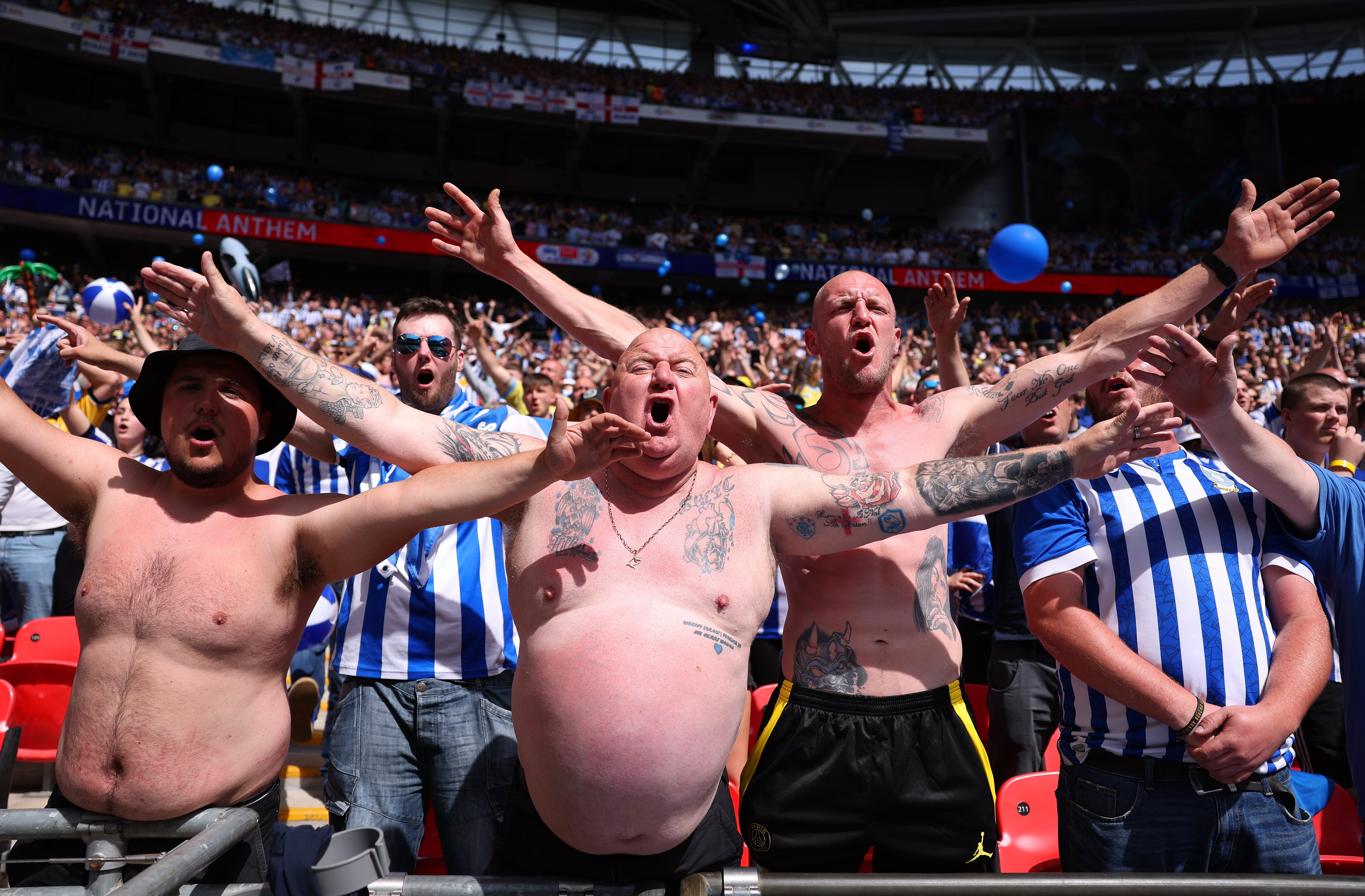 Sheffield Wednesday fans rejoice at Wembley during the League One play-off final