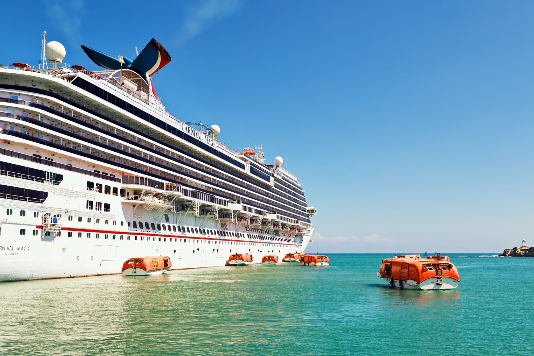 Carnival Magic docked off the Dominican Republic