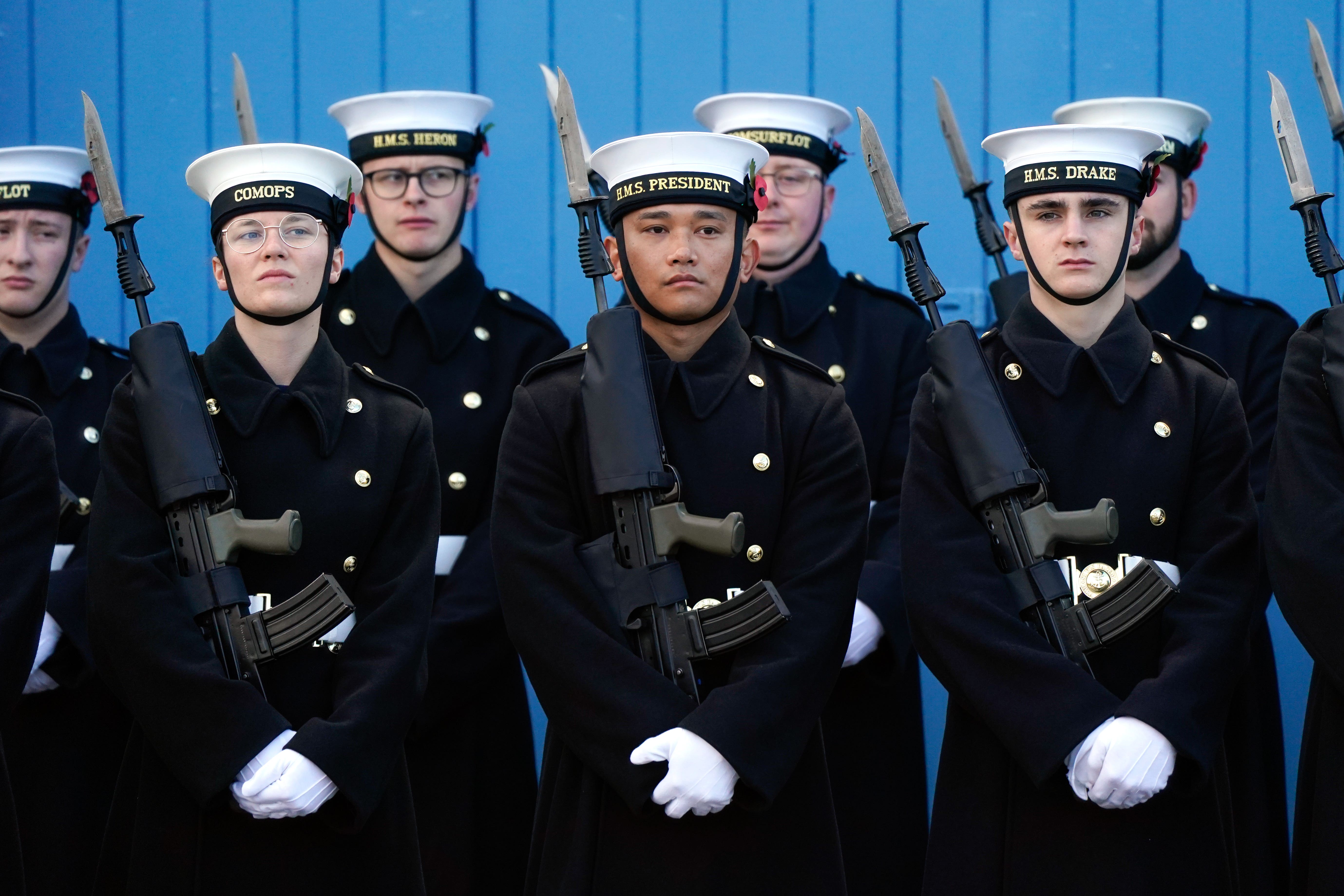 Rehearsals for the remembrance service are taking place at Whale Island in Portsmouth (Andrew Matthews/PA)