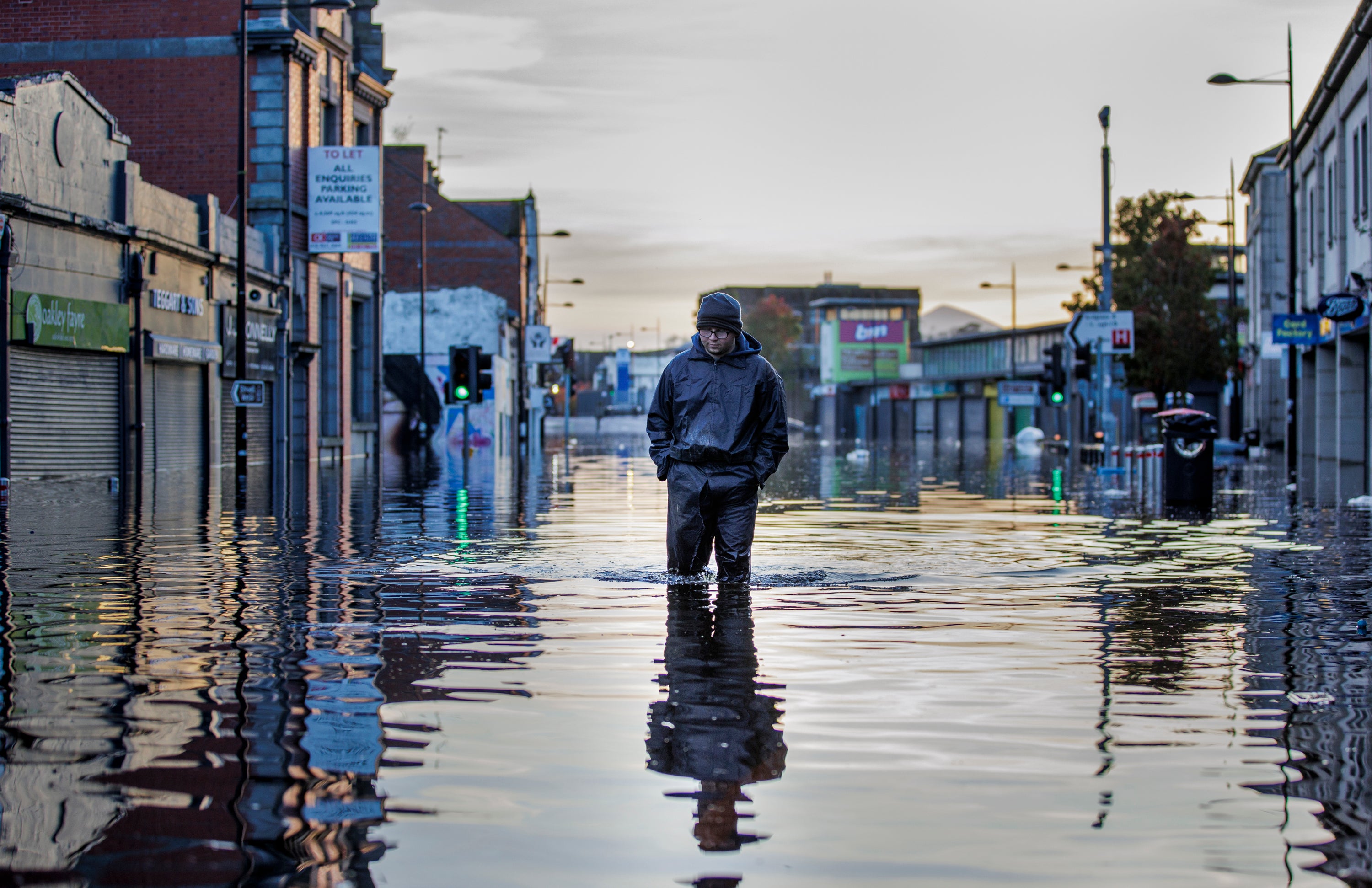 The town of Downpatrick was hit by heavy flooding