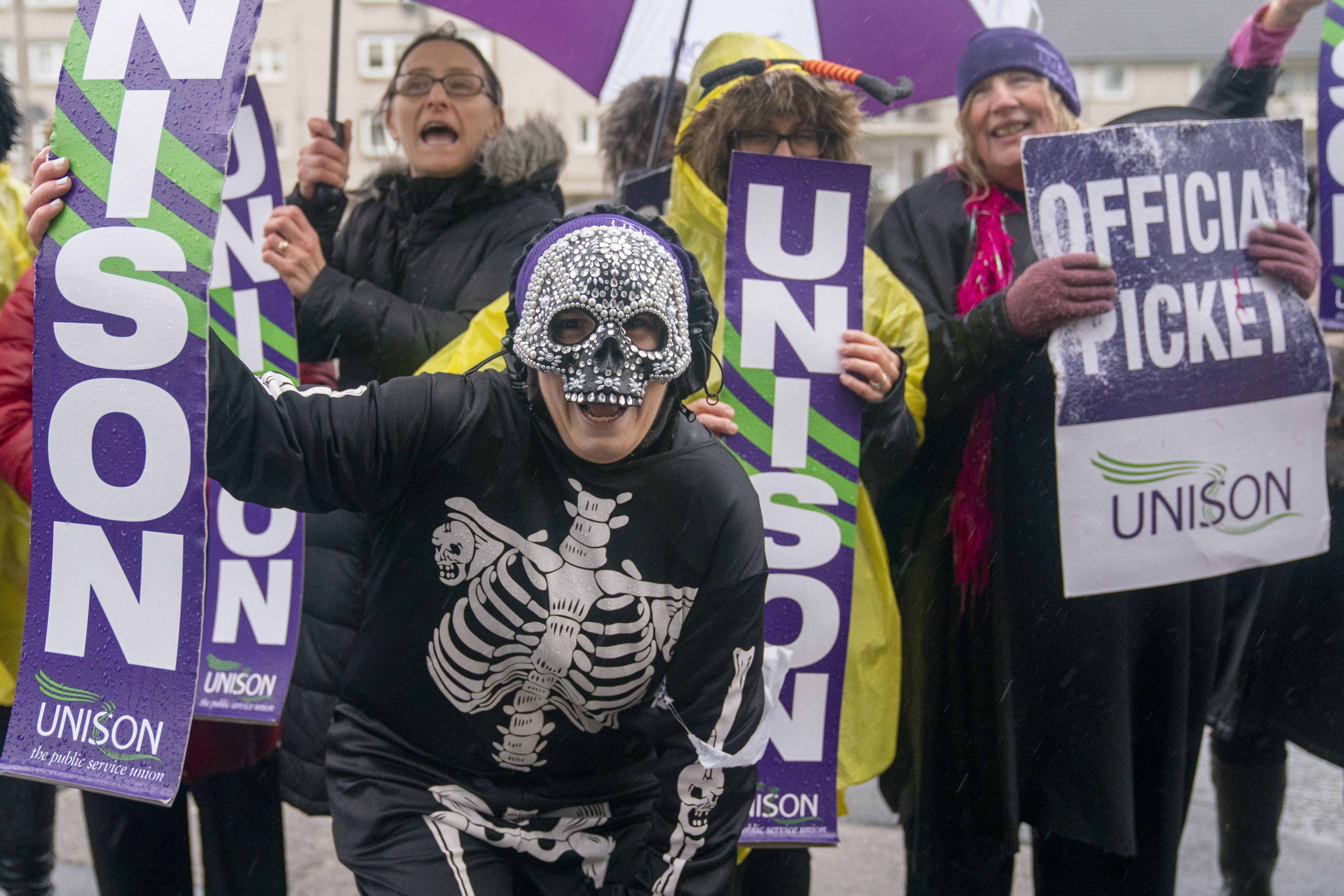 School support staff in some areas walked out on November 1 (Jane Barlow/PA)