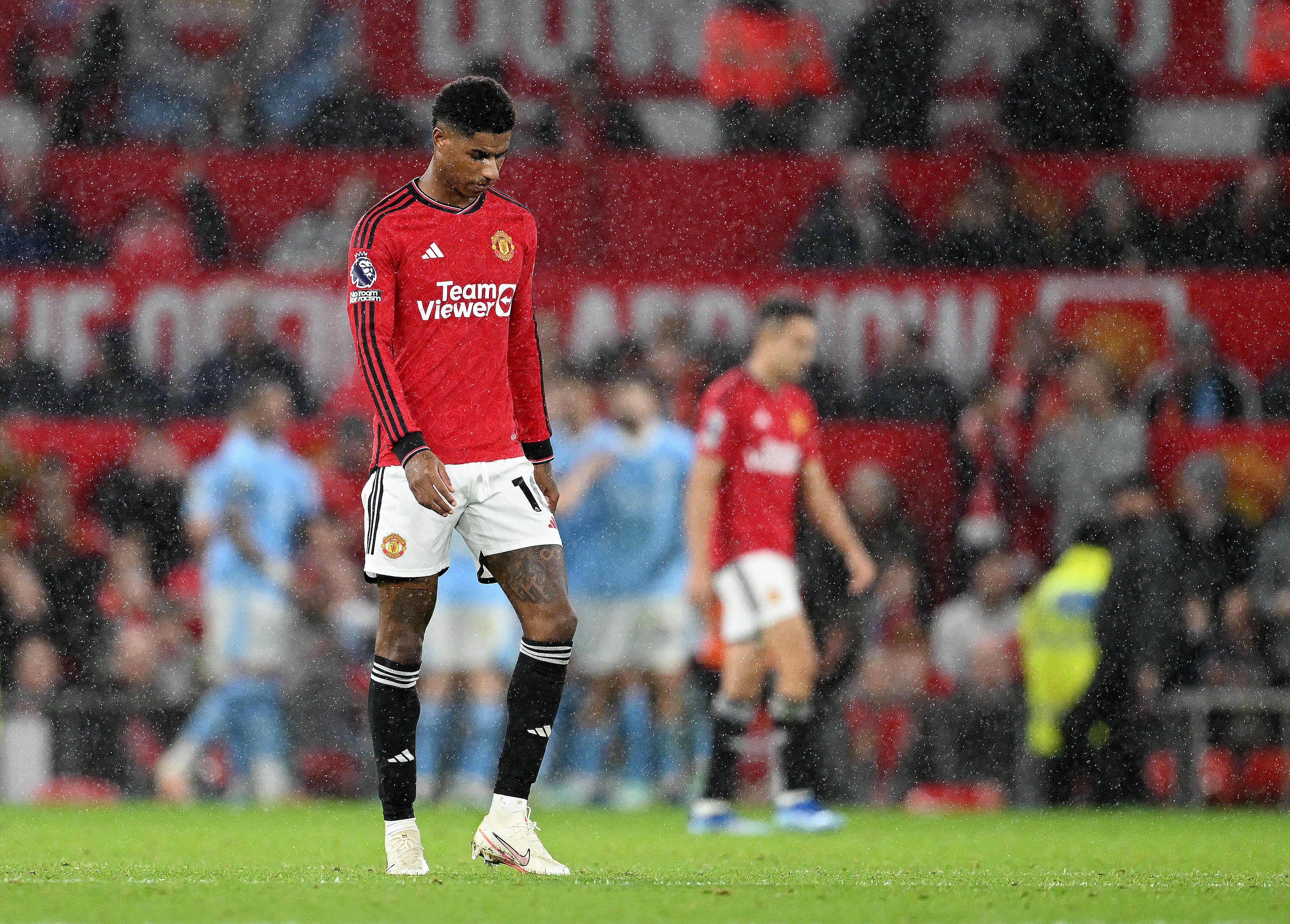 Rashford was taken off as United lost 3-0 to City at Old Trafford