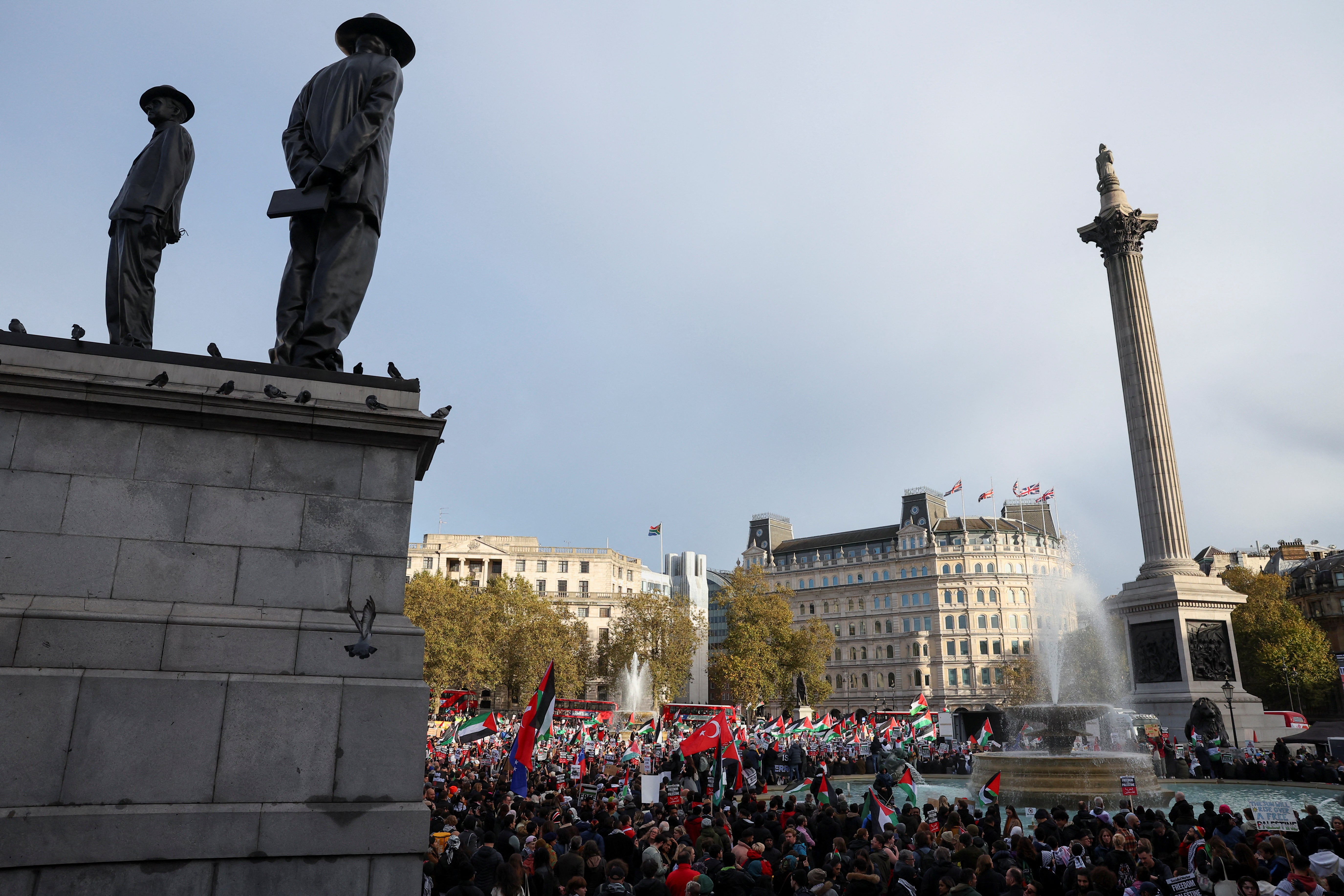 Hundreds staged a sit-in at Trafalgar Square