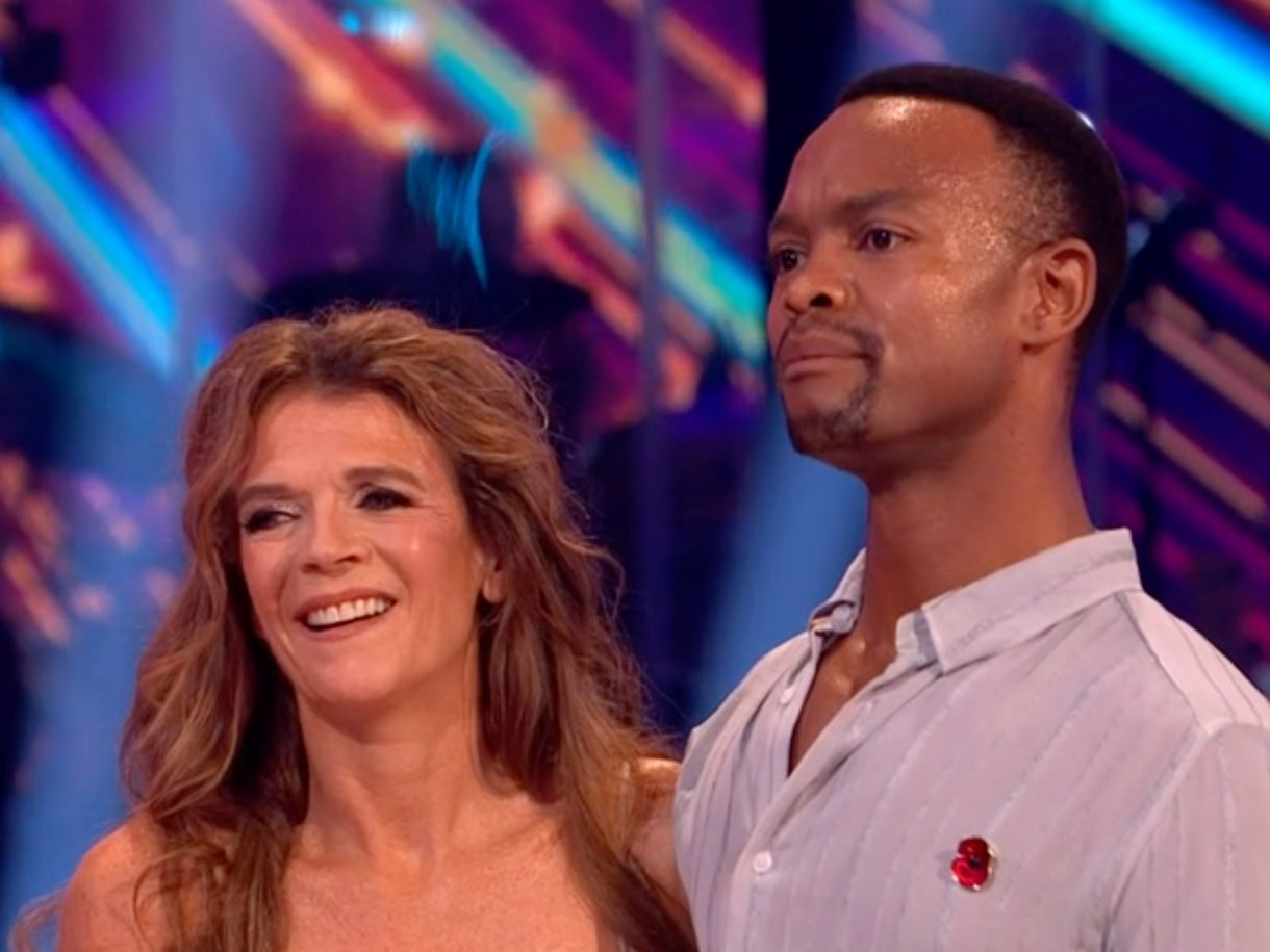 Radebe with previous ‘Strictly’ partner Annabel Croft