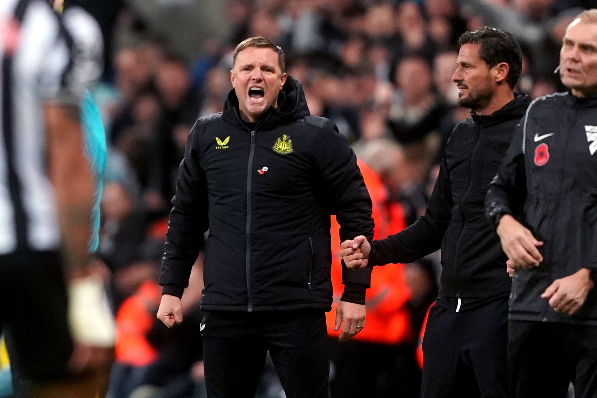 Eddie Howe’s side lost two players to injury in a valiant win (Owen Humphreys/PA)