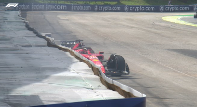 Charles Leclerc crashed his Ferrari on the formation lap in Brazil