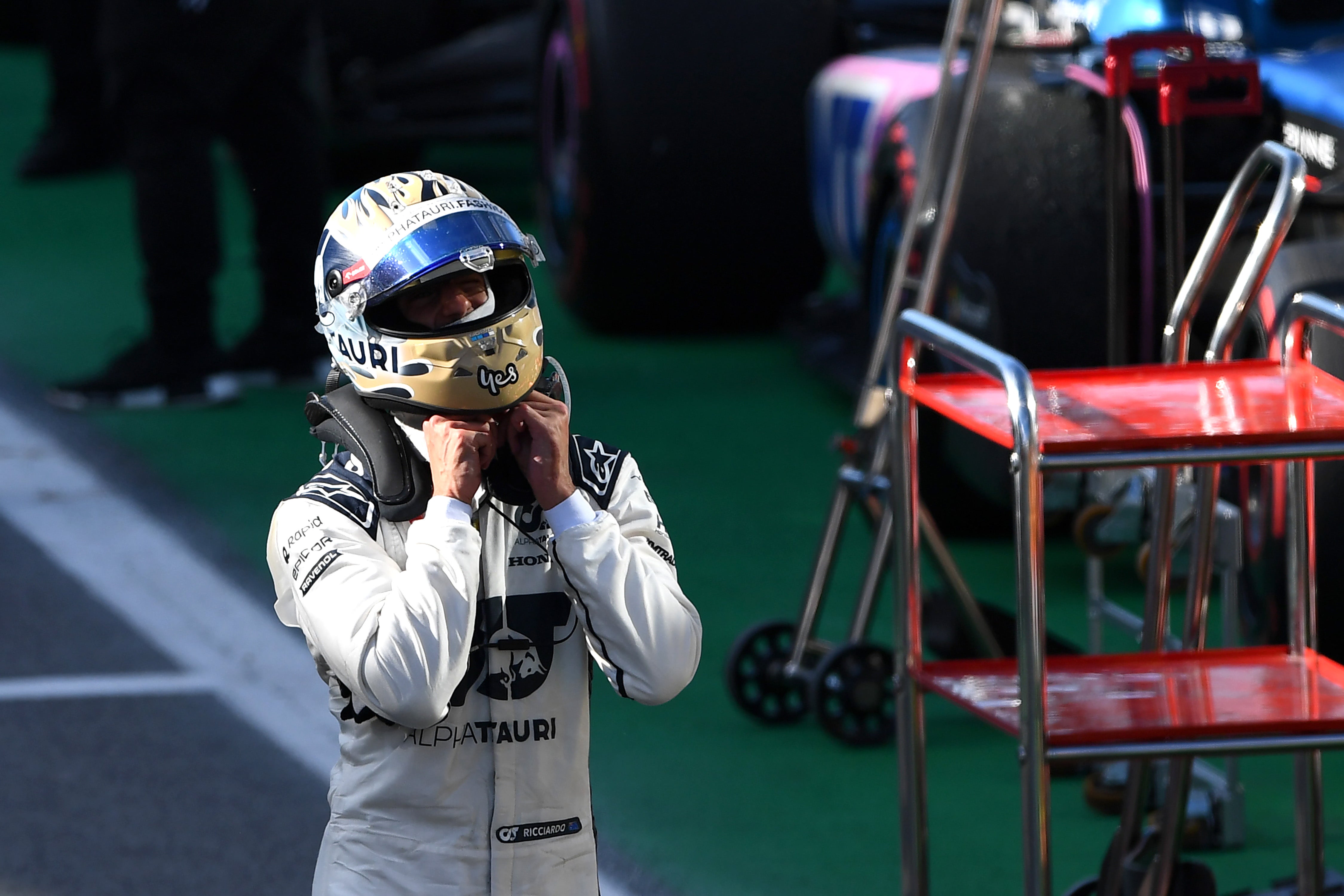 Daniel Ricciardo was almost hit by a flying tyre