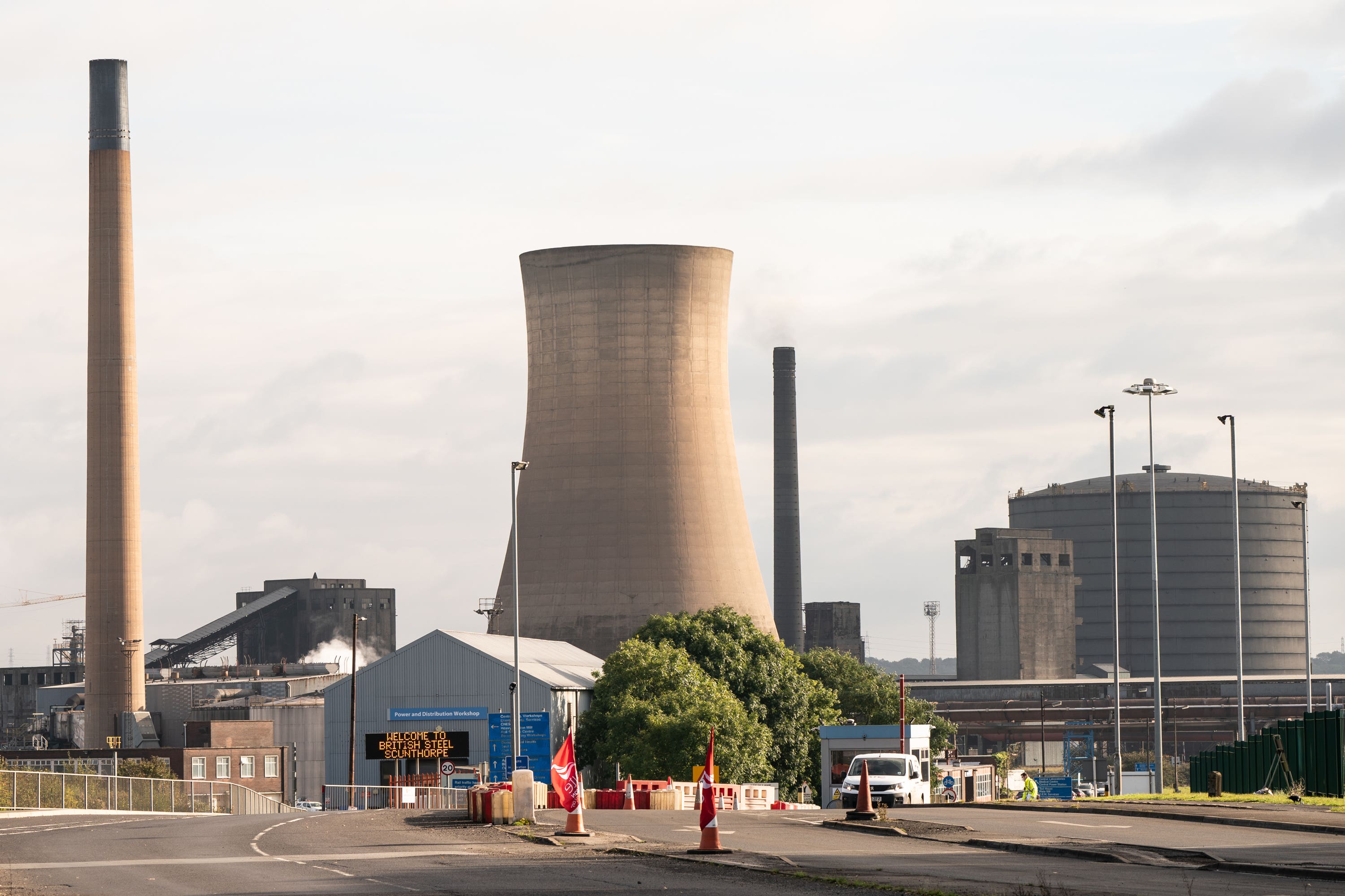 The British Steel steelworks in Scunthorpe, North Lincolnshire