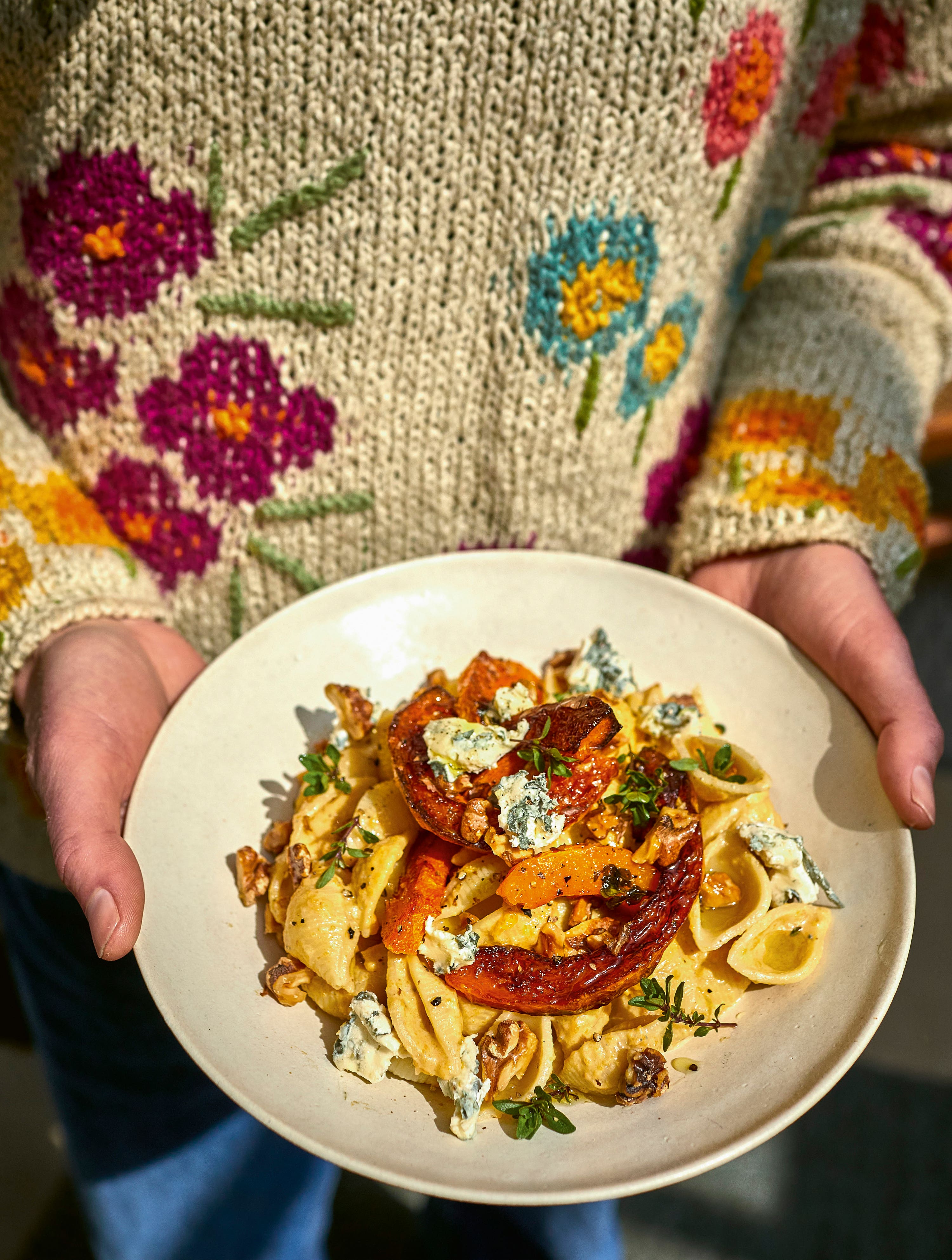 Studded with blue cheese and crisp walnuts, this is a warming seasonal dish