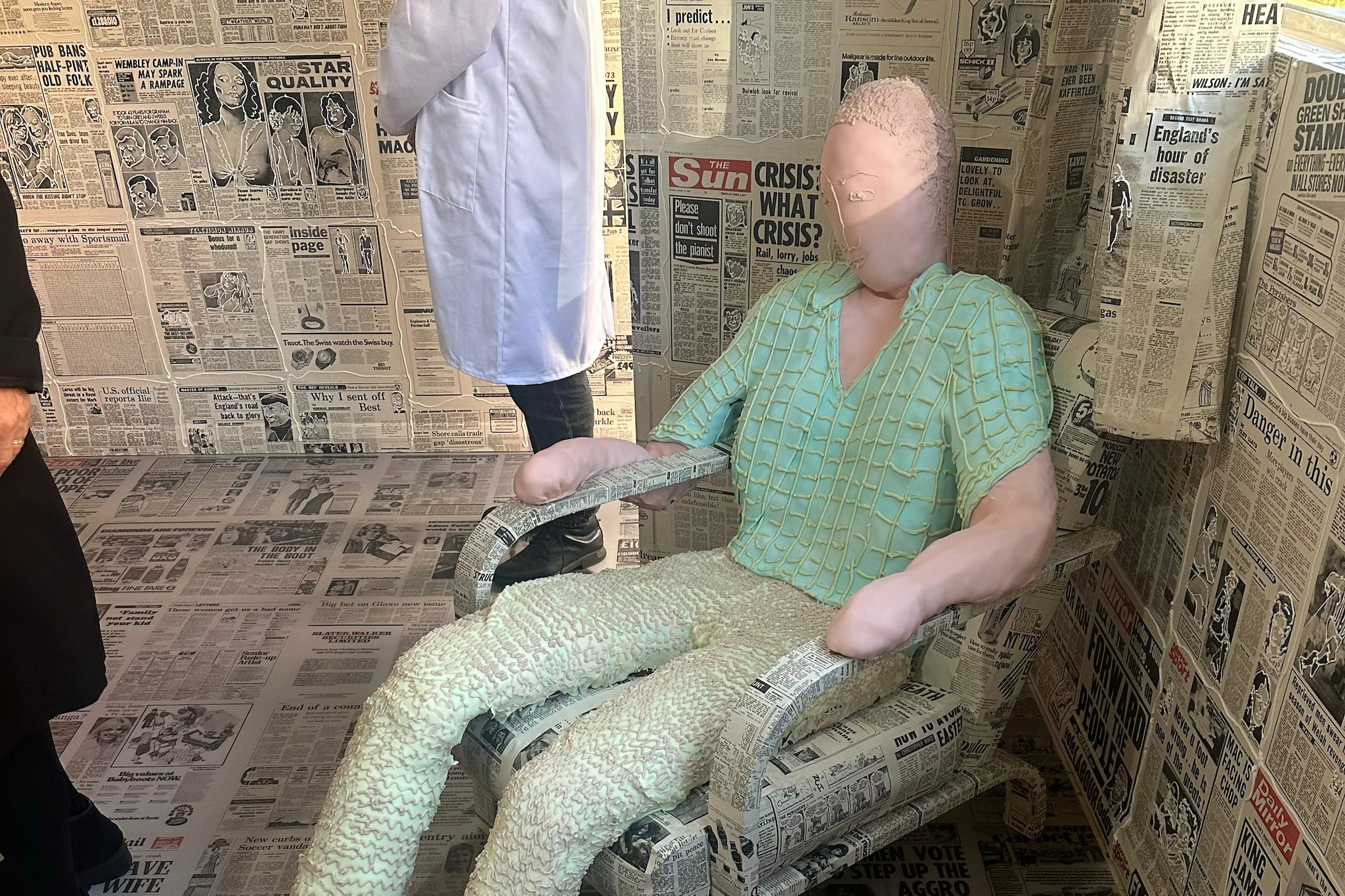 ‘Father’ made of fruit cake in the living room of Bobby Baker’s ‘Edible Home’ installation at the Tate Britain