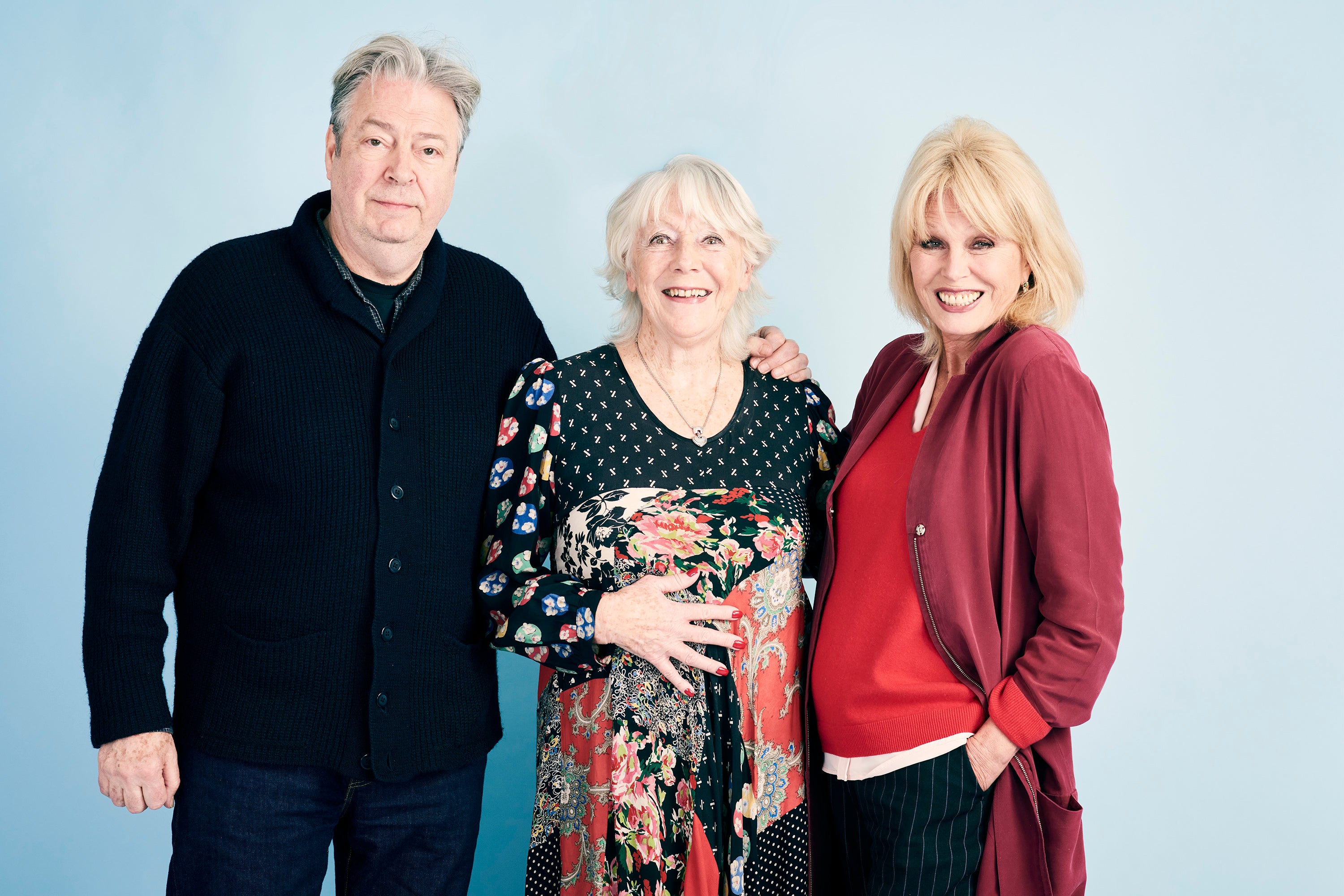 Comedy writer Etherington with Roger Allam and Joanna Lumley who star in ‘Conversations from a Long Marriage’