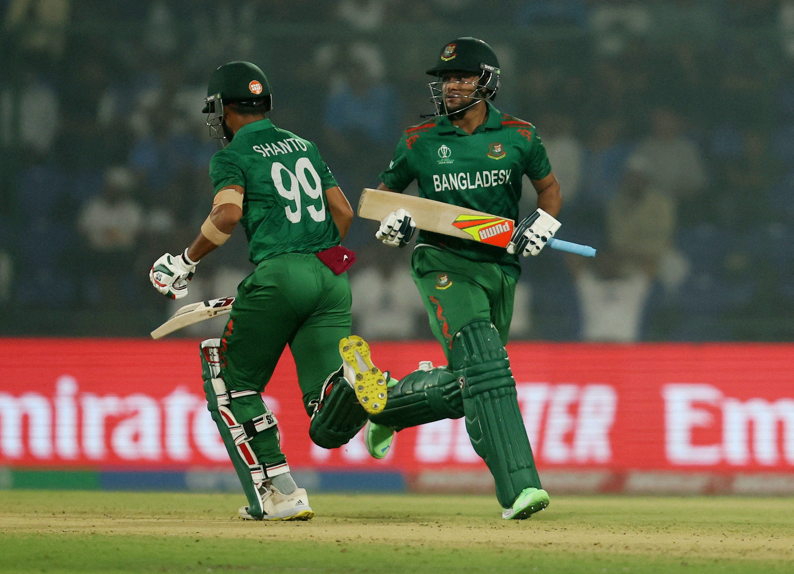 Shanto and Shakib lead Bangledesh to victory in their run chase