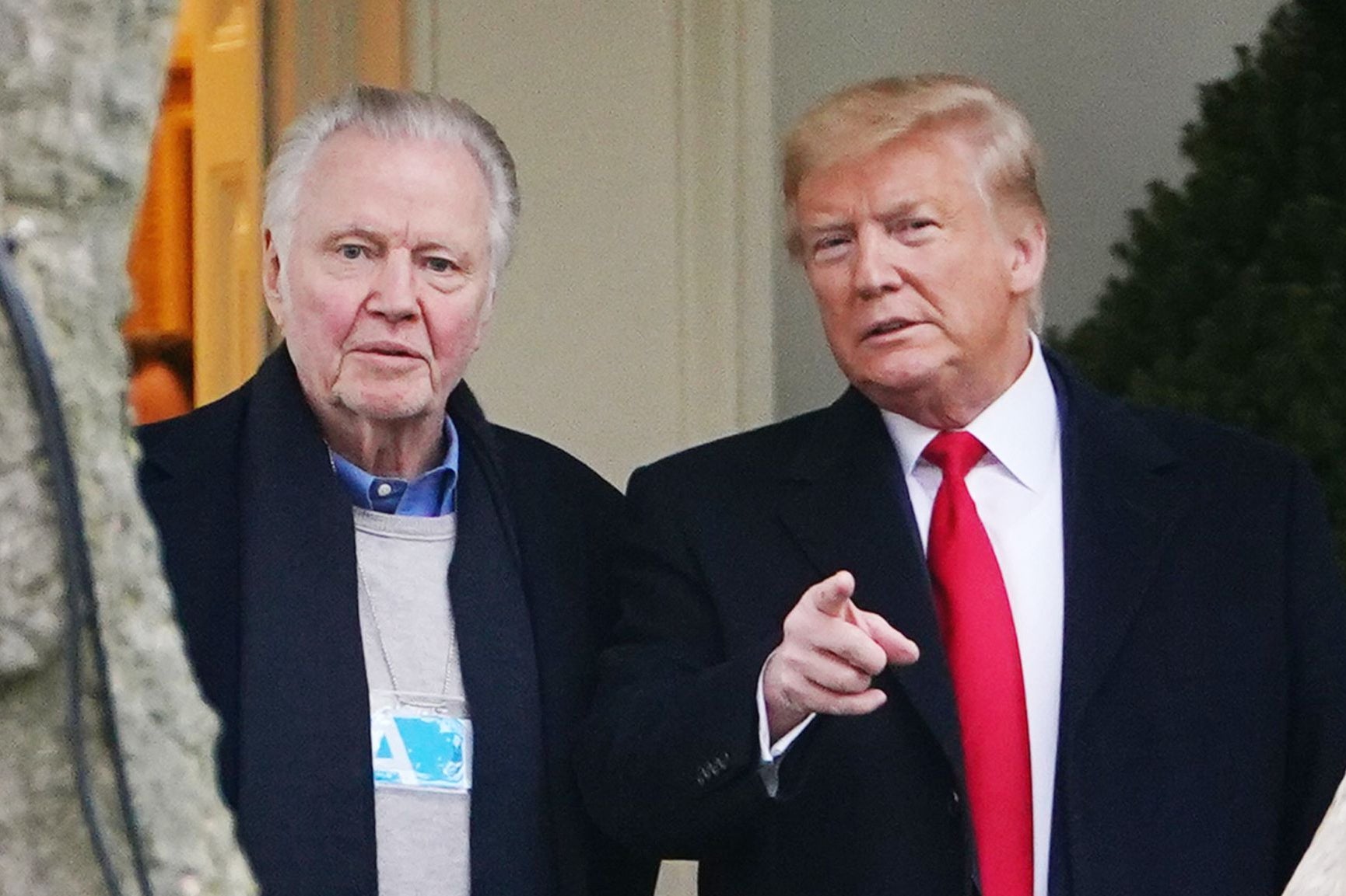 Point of no return: Jon Voight and Donald Trump pal around outside the Oval Office in January 2020