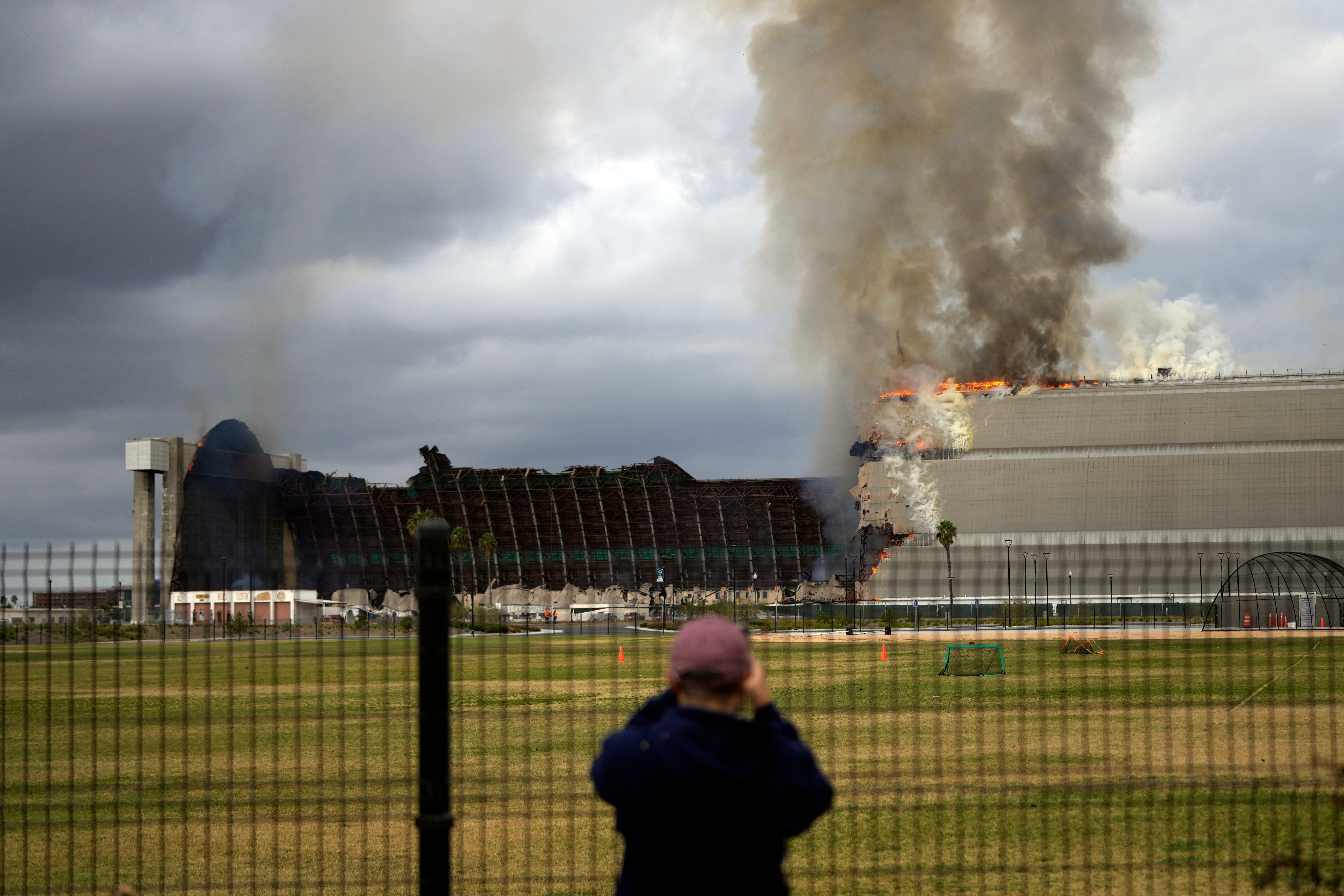 Historic Blimp Hangar Burns