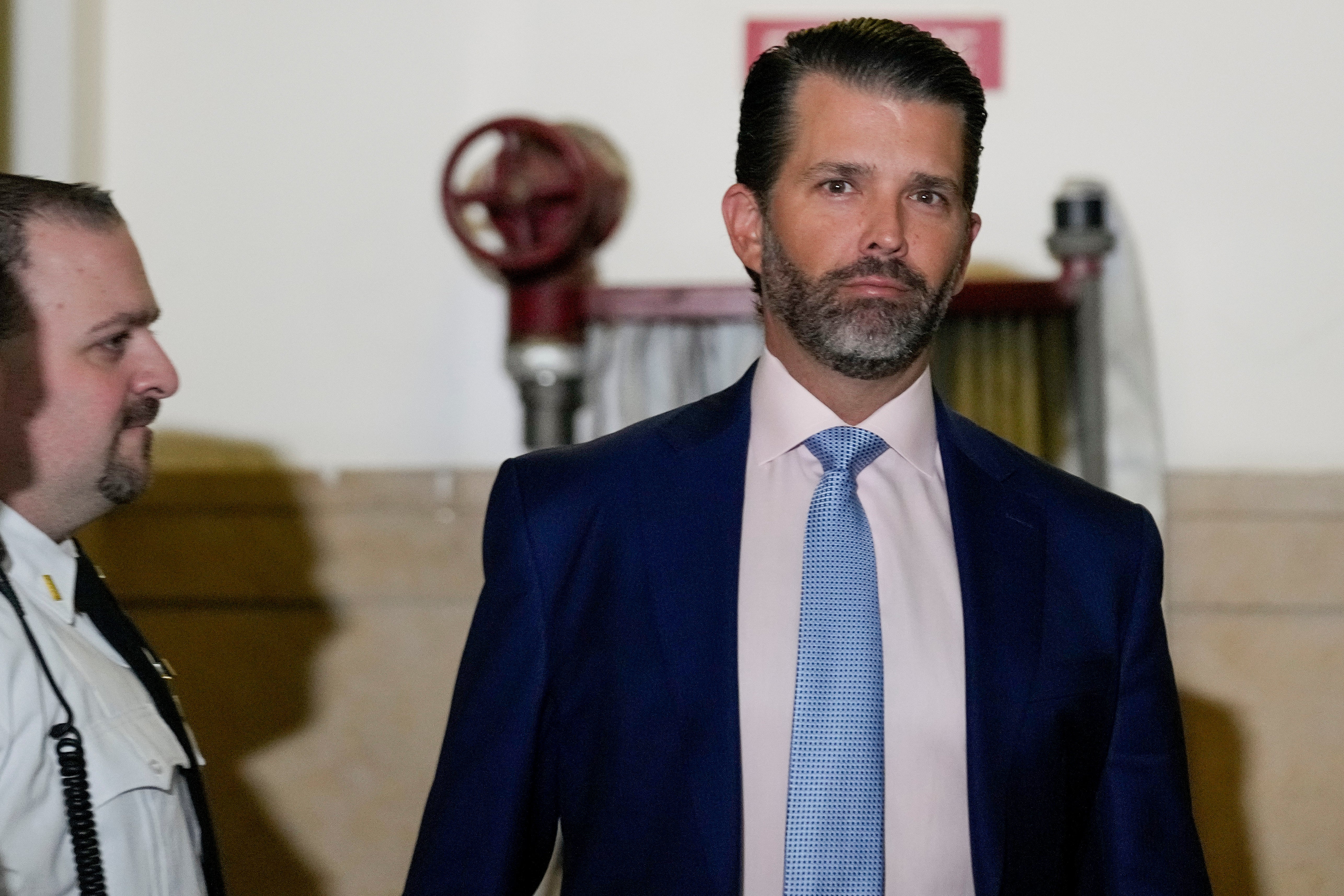 Donald Trump Jr arrives at New York Supreme Court to testify on 2 November