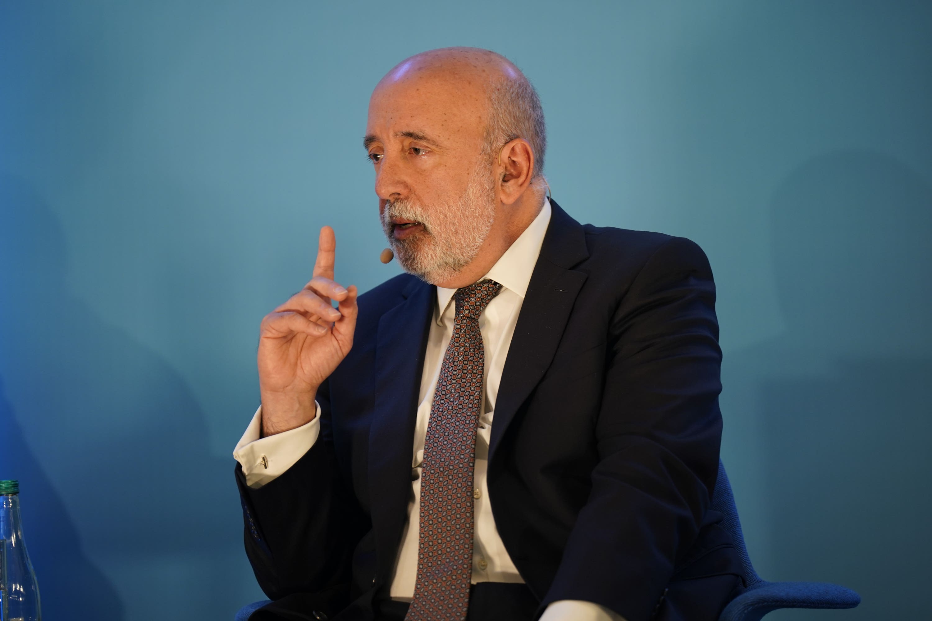 Governor of the Central Bank of Ireland Gabriel Makhlouf speaking at the Central Bank of Ireland Financial System Conference, at the Aviva Stadium in Dublin (Niall Carson/PA)