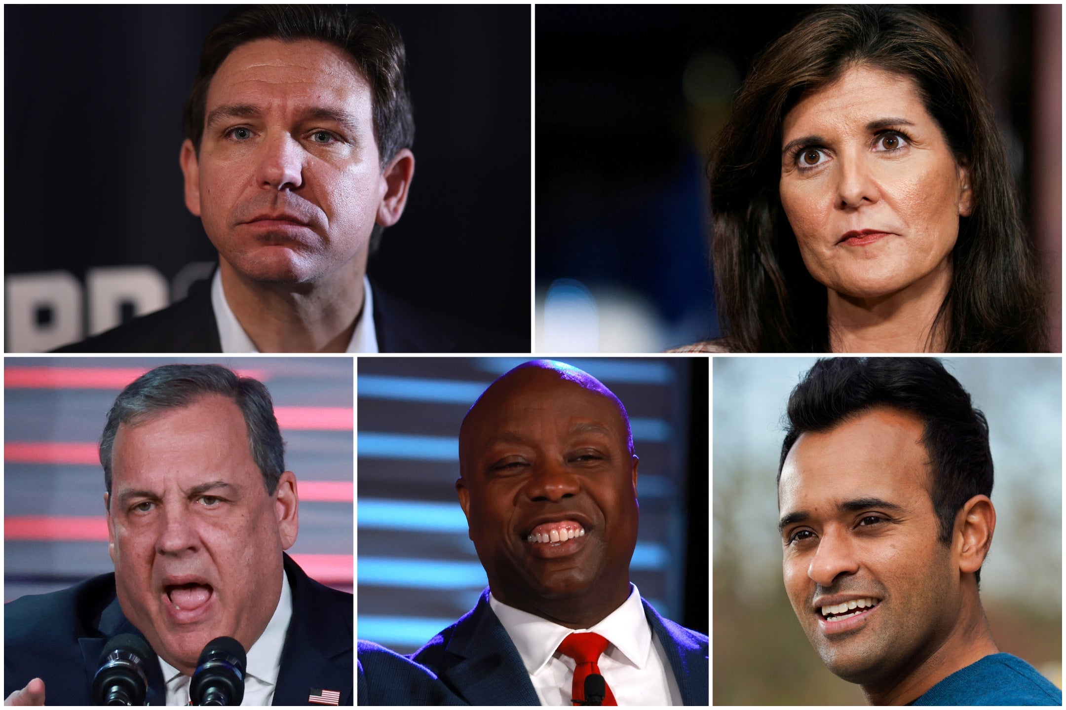 Ron DeSantis, Nikki Haley, Chris Christie, Tim Scott, and Vivek Ramaswamy will face off in Miami on 8 November