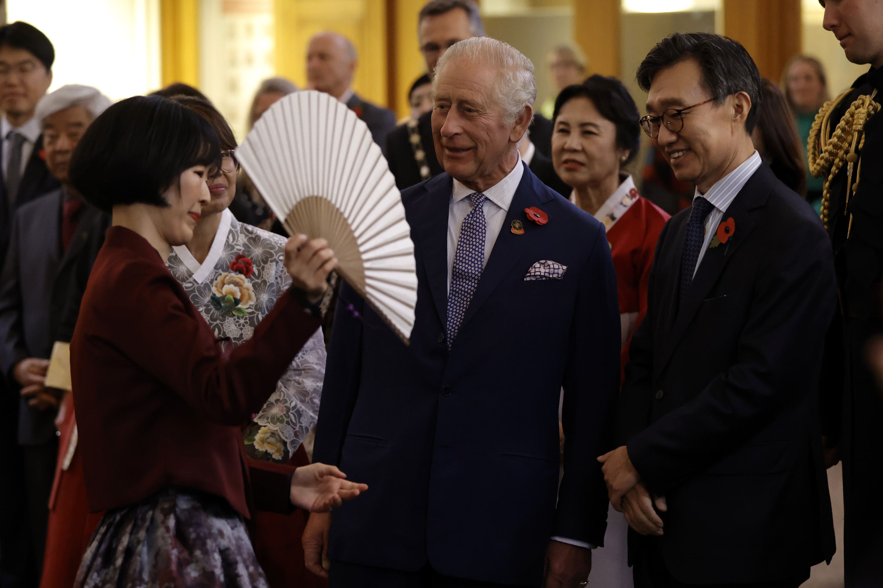 King Charles during his visit to New Malden Methodist Church, south west London (John Phillips/PA)