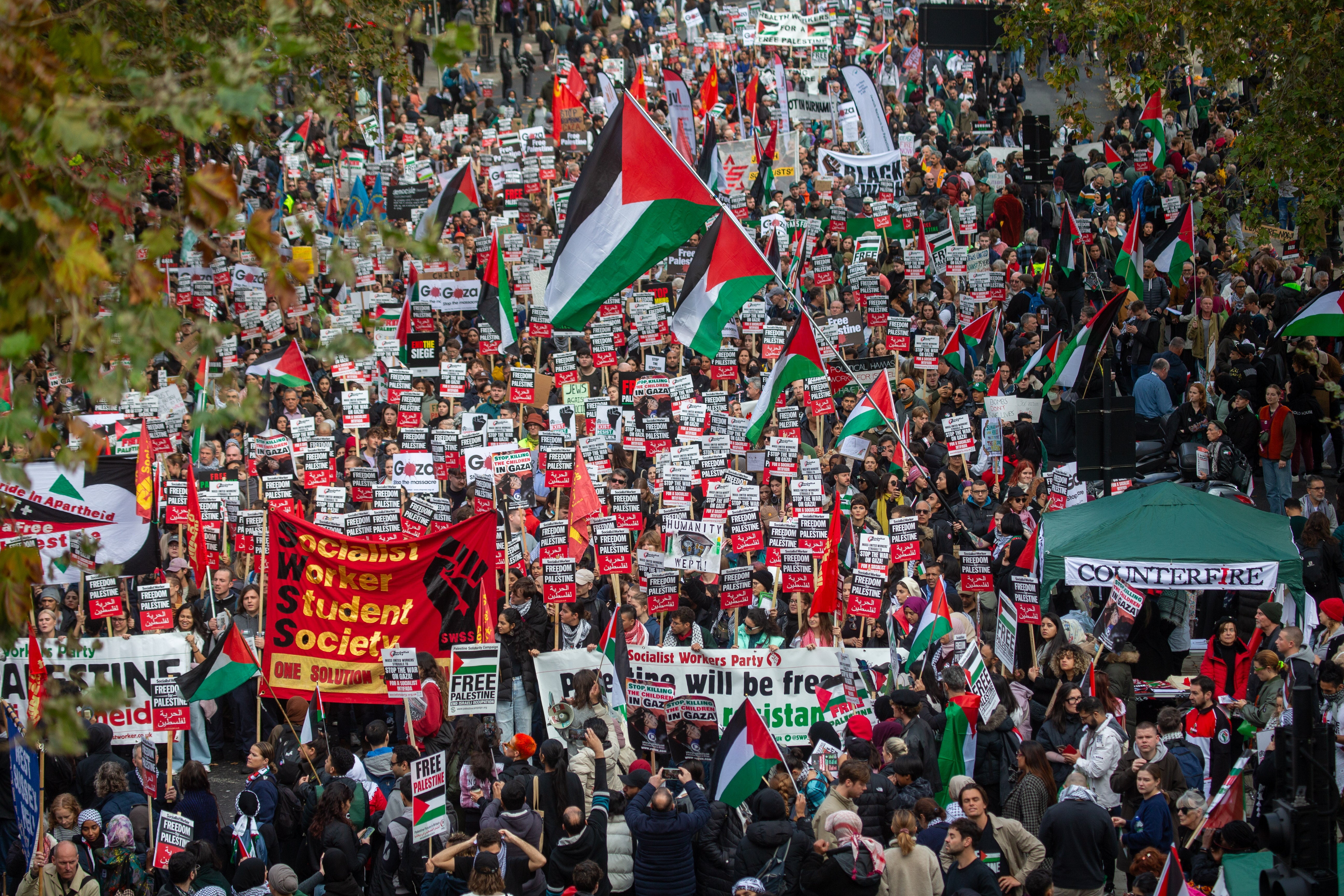 Over 500,000 people are expected to take to the streets of London on Saturday to march for Palestine