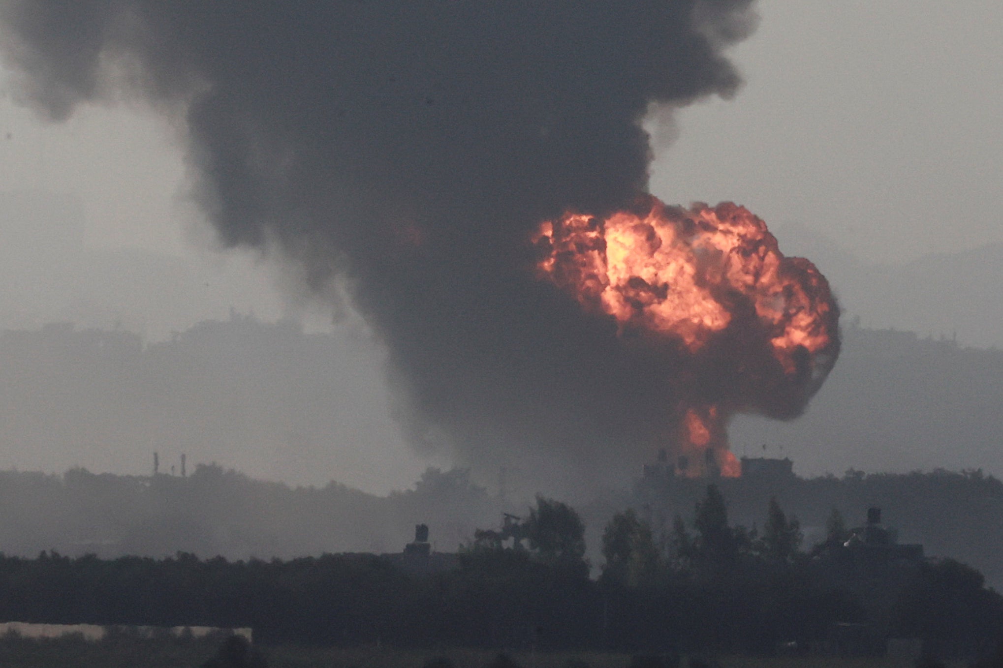 Smoke rises in the northern Gaza Strip following an Israeli airstrike