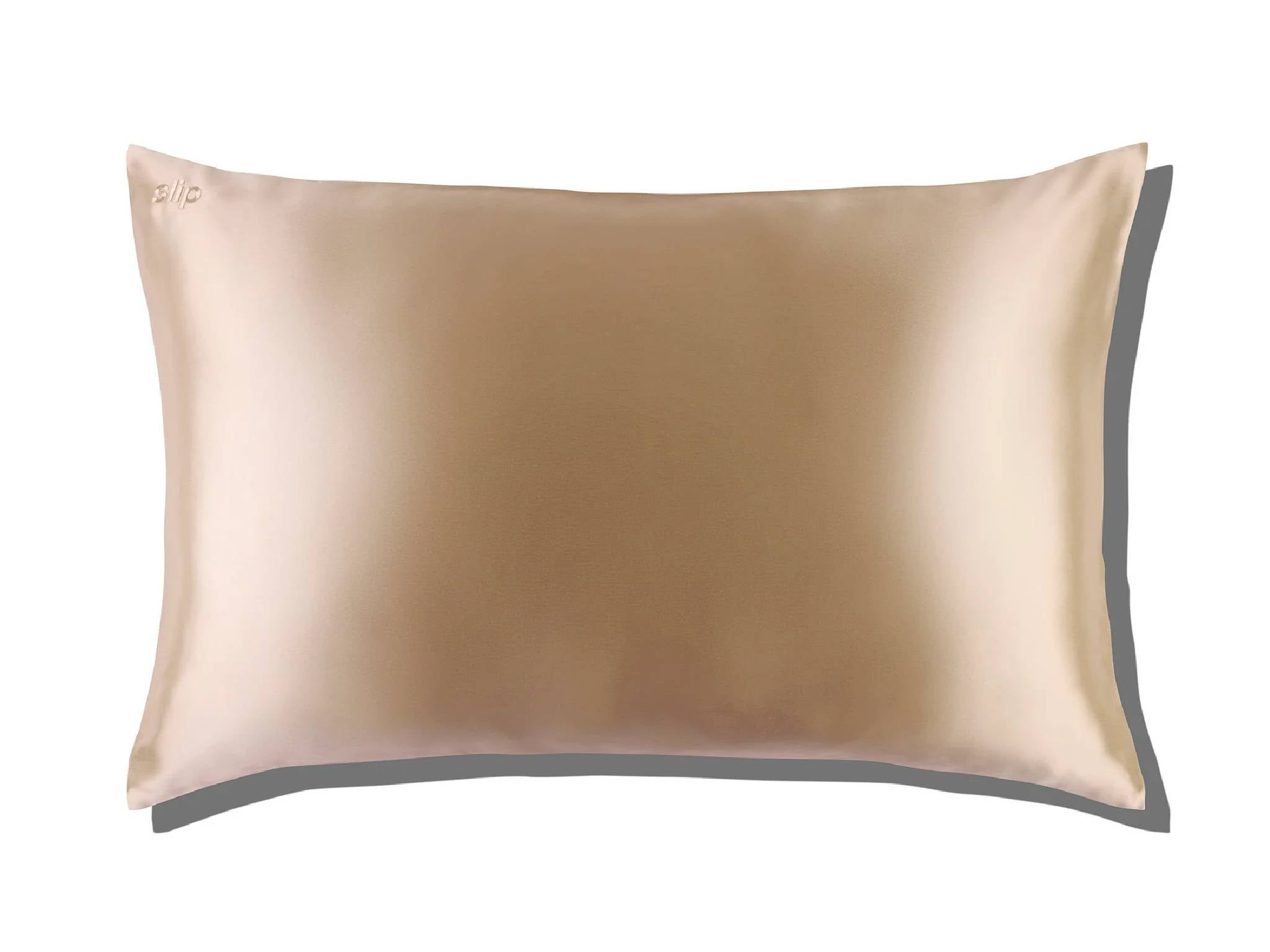 Slip silk caramel zippered pillowcase