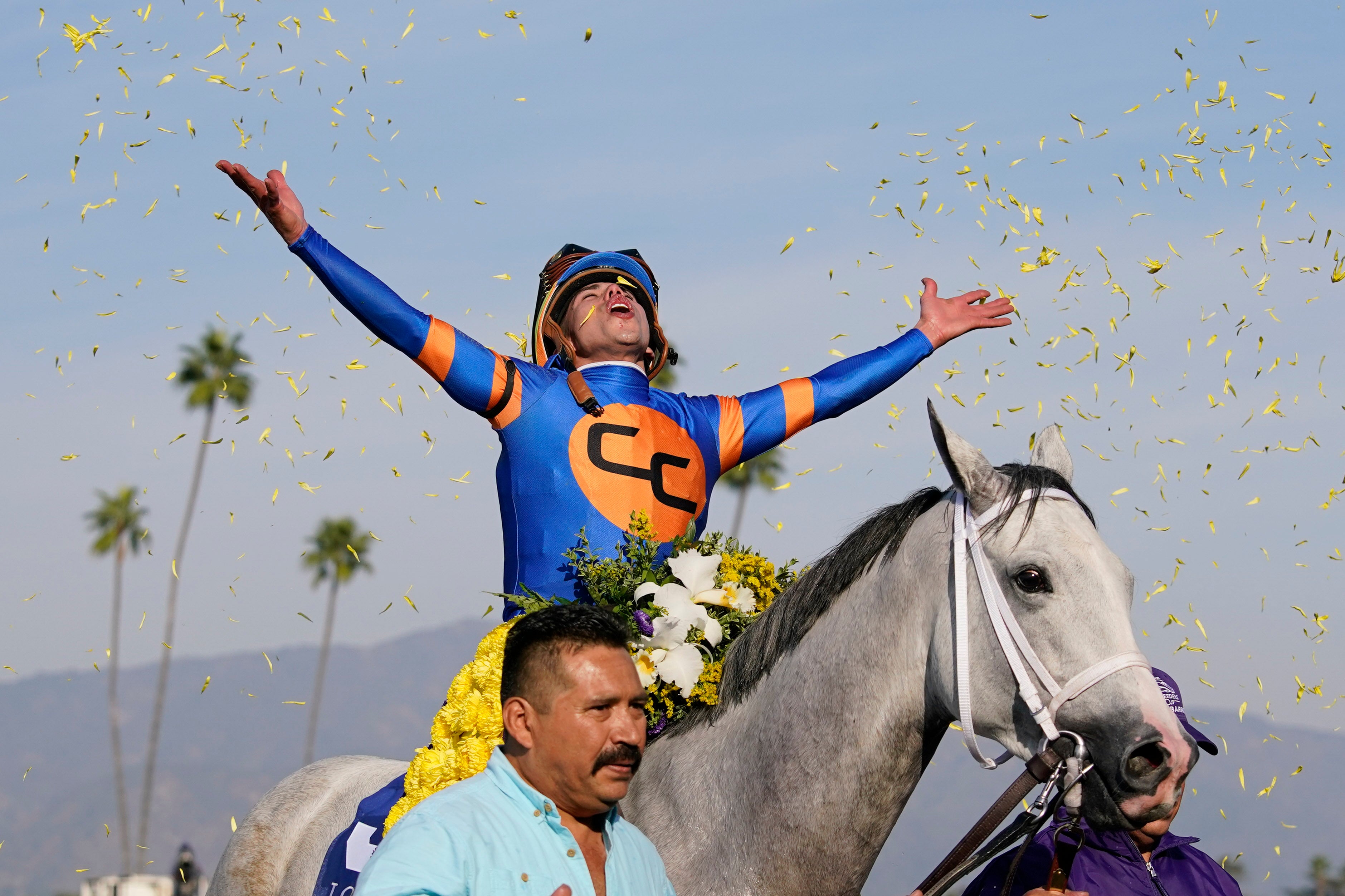 <p>Irad Ortiz Jr. rides White Abarrio at the Breeders’ Cup</p>