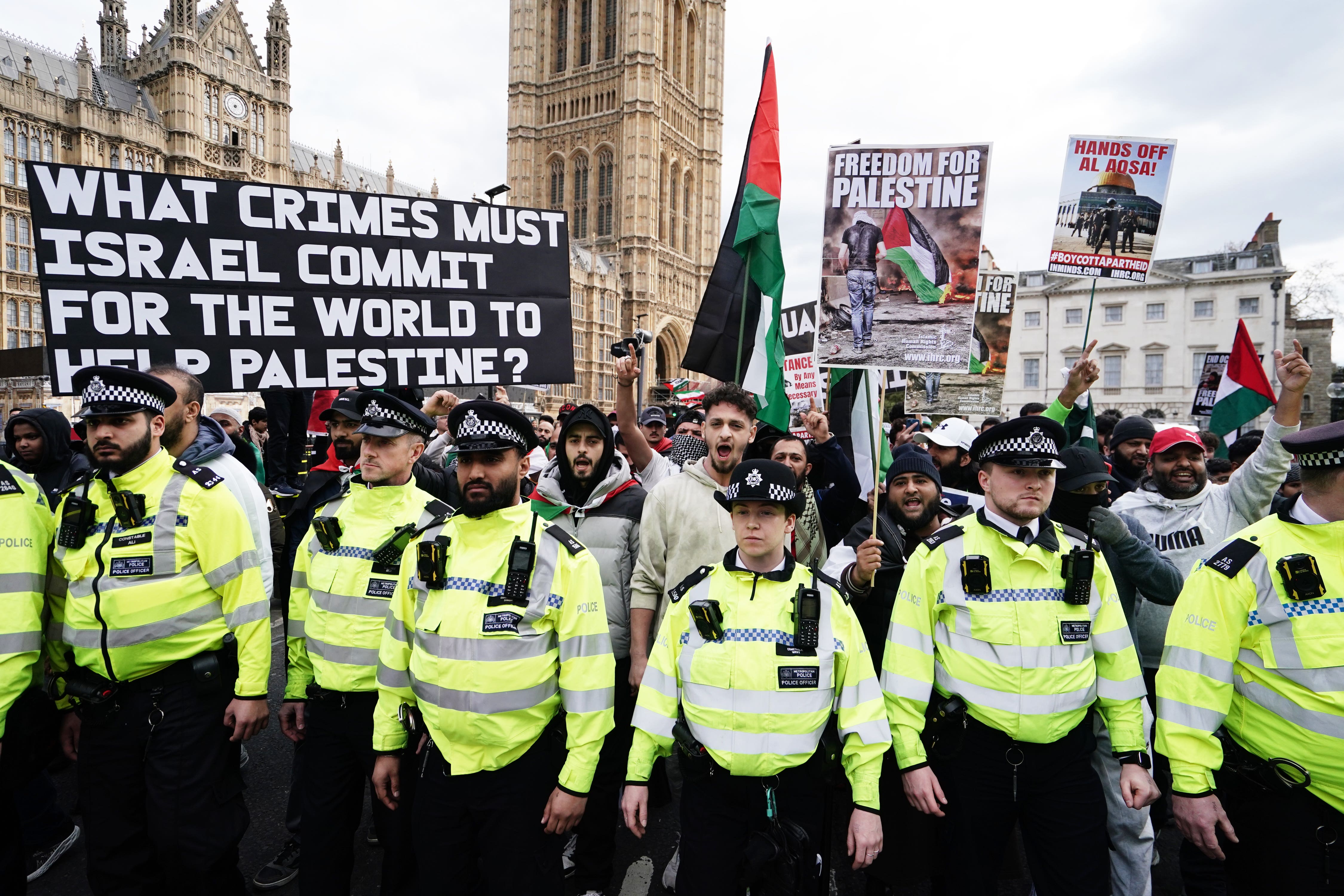 Officers have policed several pro-Palestinian protests in recent weeks (Jordan Pettitt/PA)