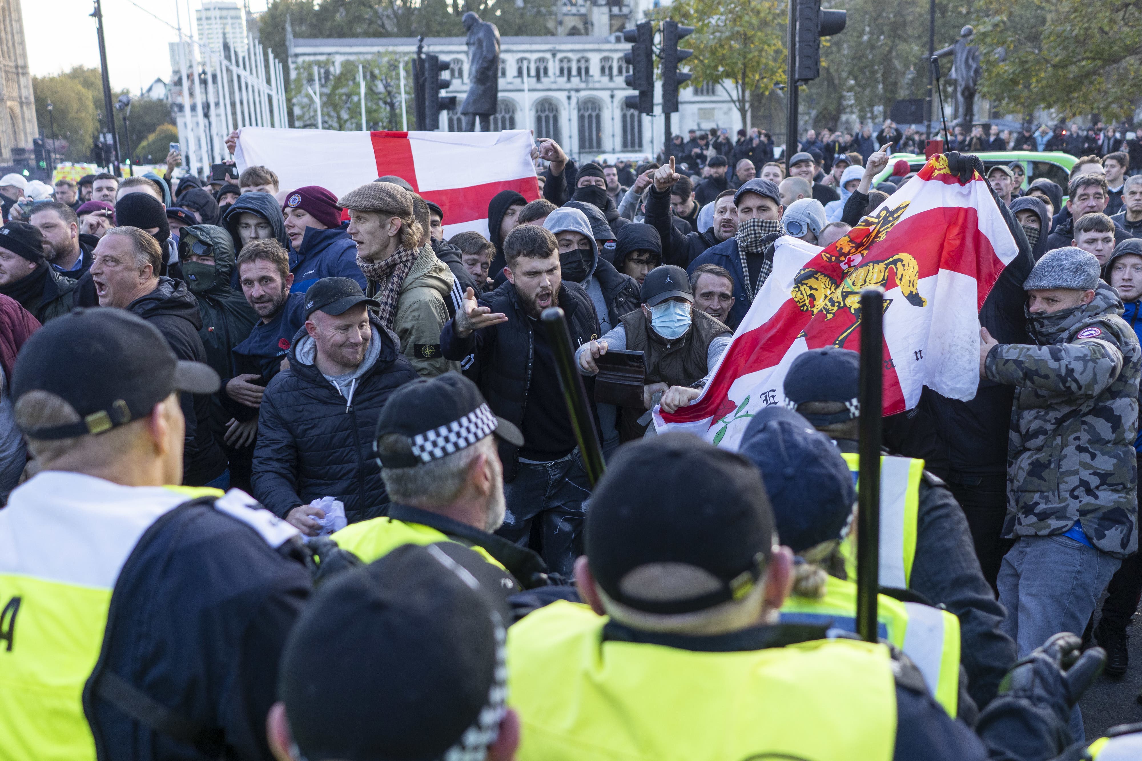 Rishi Sunak could give police greater powers to tackle protests following the Armistice Day clashes which have left Suella Braverman out of a job (Jeff Moore/PA)