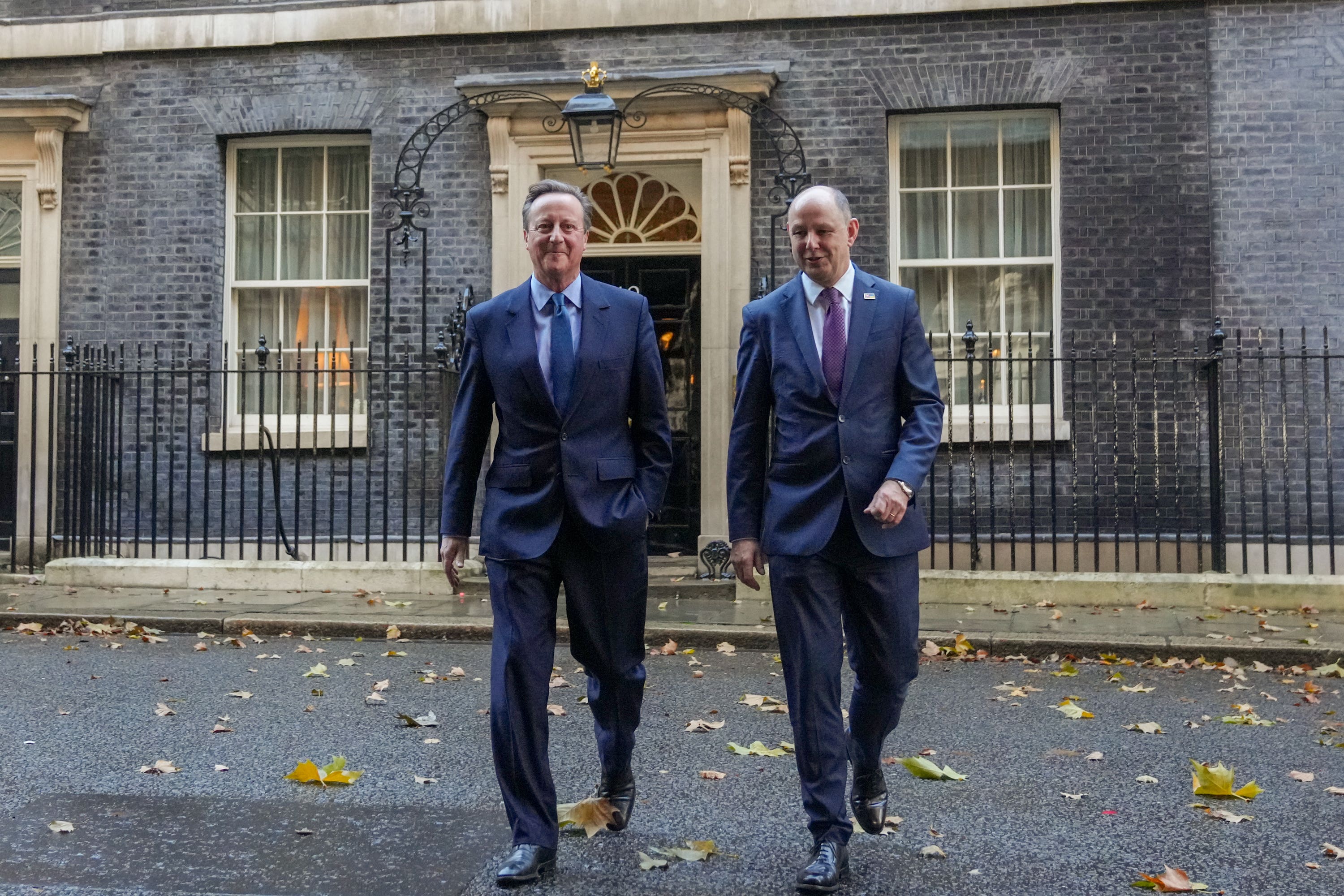 Former prime minister David Cameron leaving Downing Street after being appointed as Foreign Secretary (Maja Smiejkowska/PA)