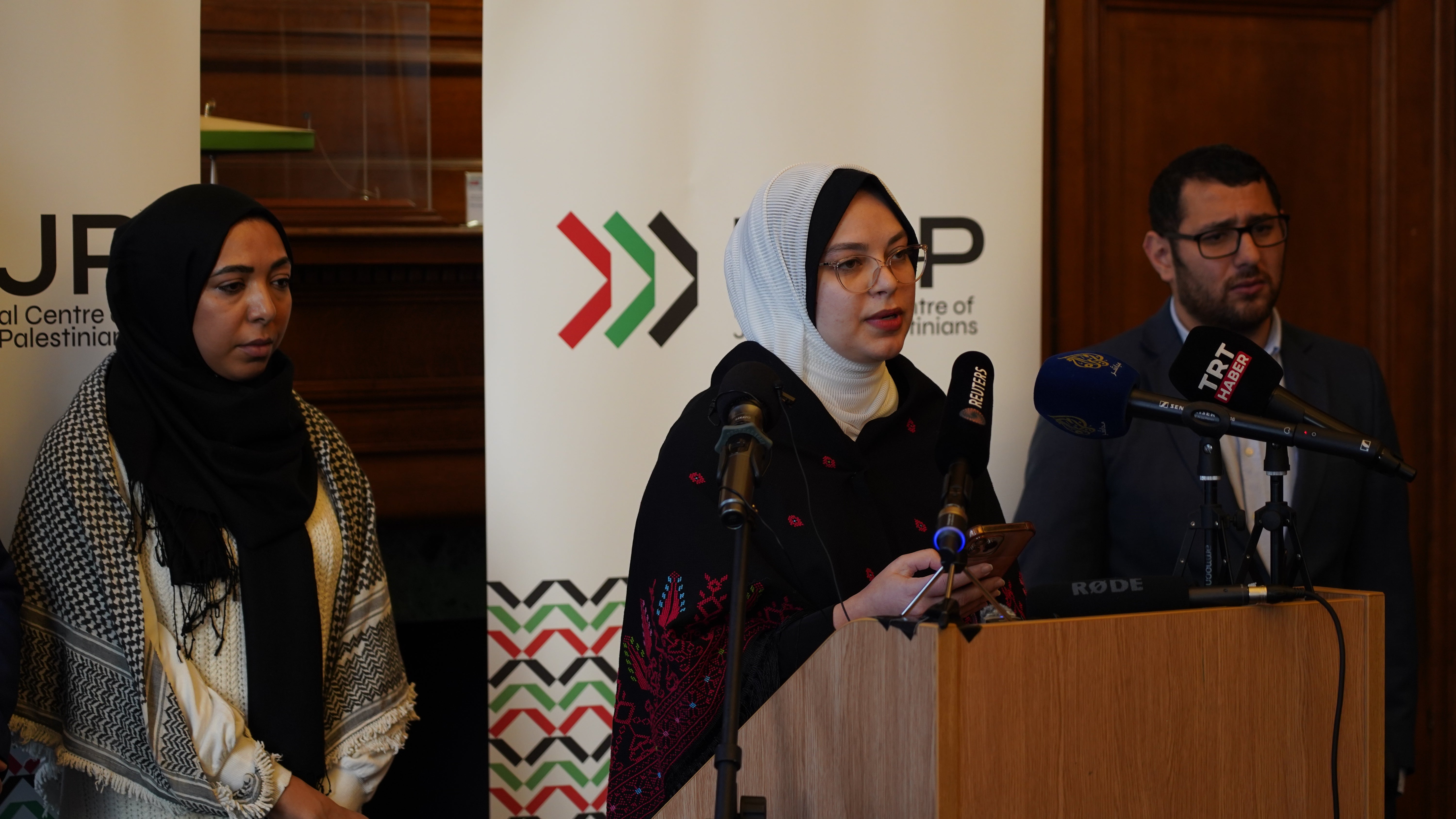 British Palestinians who have had family killed by Israeli airstrikes held a press conference in London today