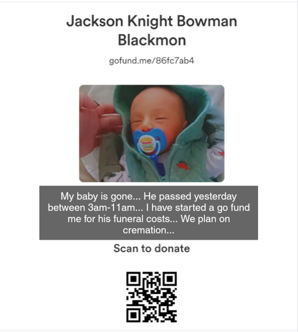 GoFundMe for Jackson posted on Facebook