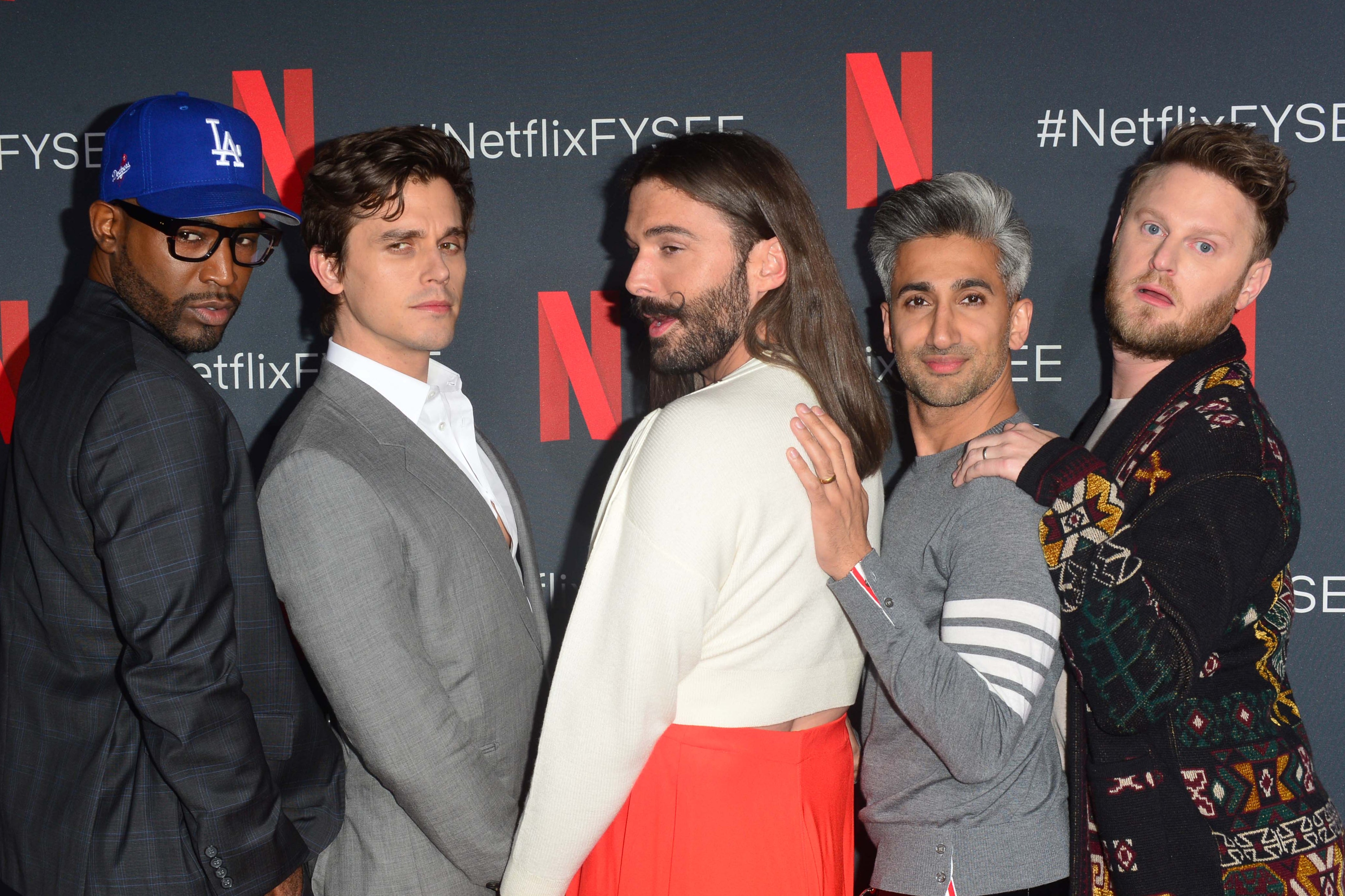 Queer Eye cast (L-R) Karamo Brown, Antoni Porowski, Jonathan Van Ness, Tan France and Bobby Berk