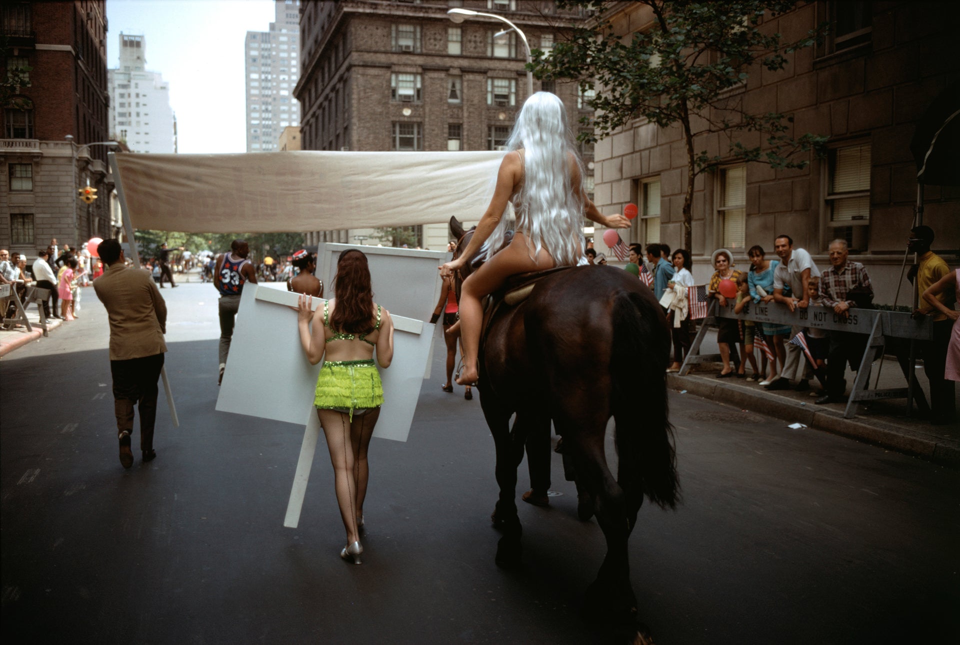 Lady Godiva rides in a parade on Manhattan’s Upper East Side, 1968