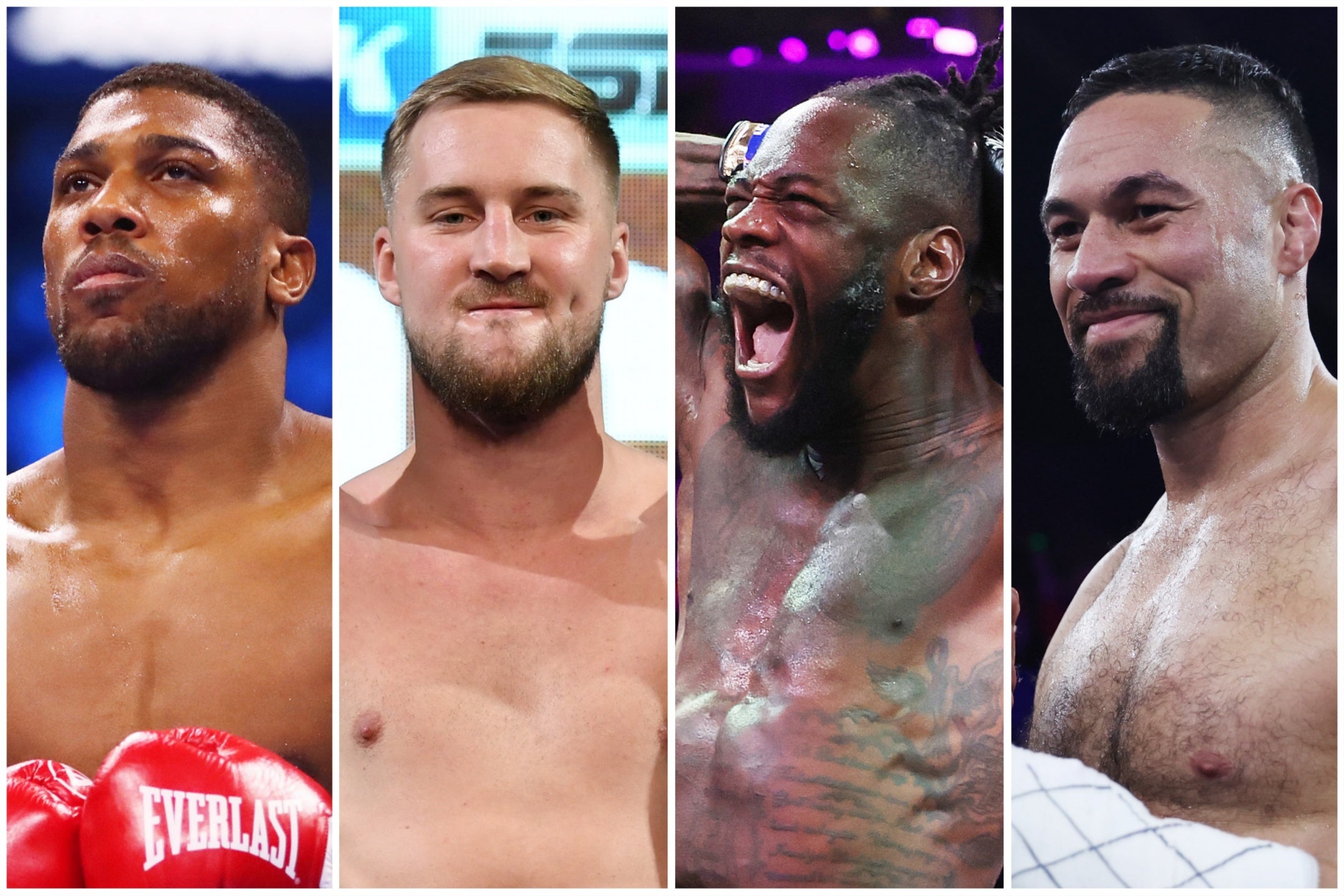 Left to right: Anthony Joshua, Otto Wallin, Deontay Wilder and Joseph Parker