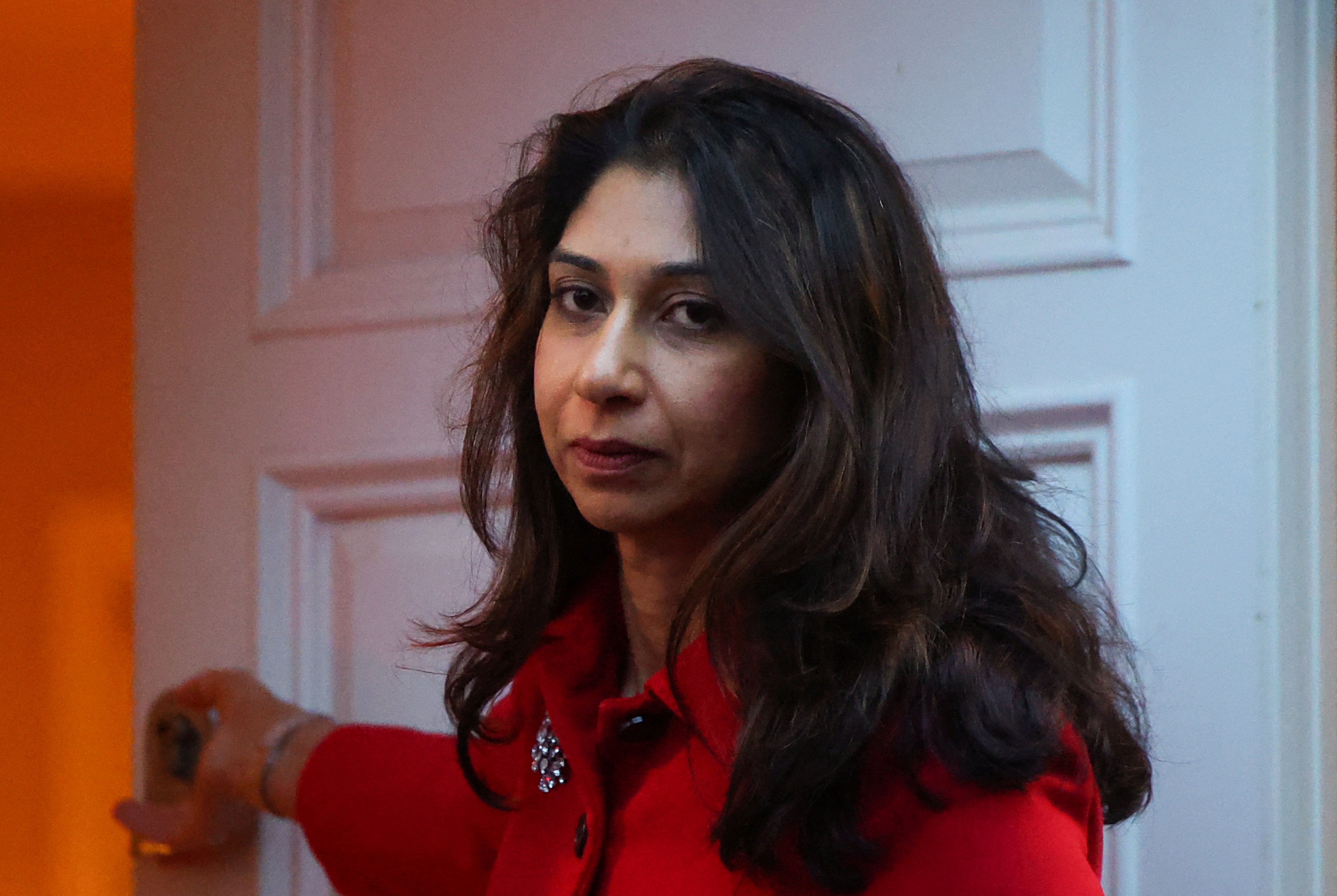 Suella Braverman at home on Monday before the reshuffle which saw her sacked