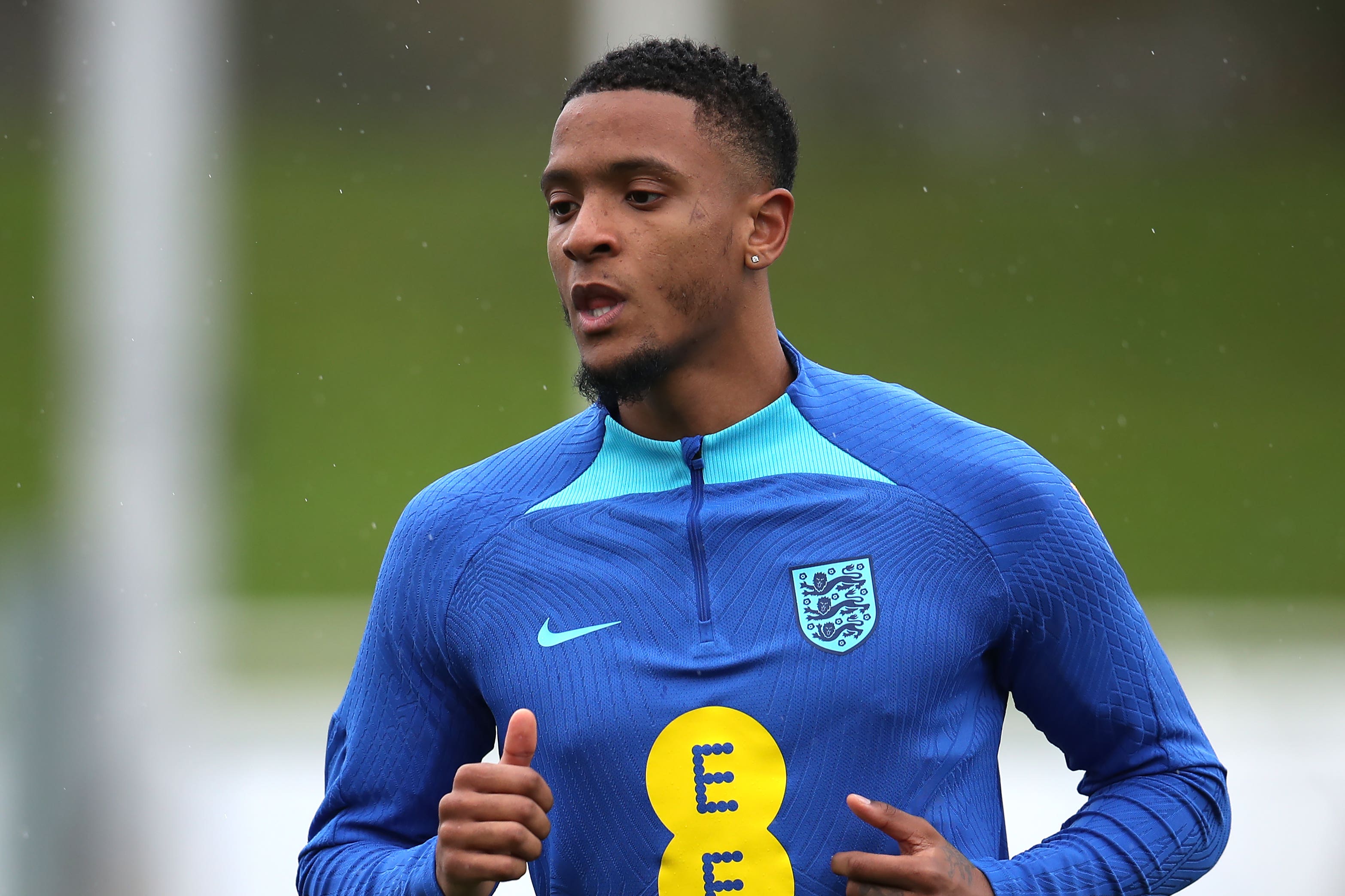 Ezri Konsa during England’s training session at St George’s Parkon Tuesday (Simon Marper/PA)