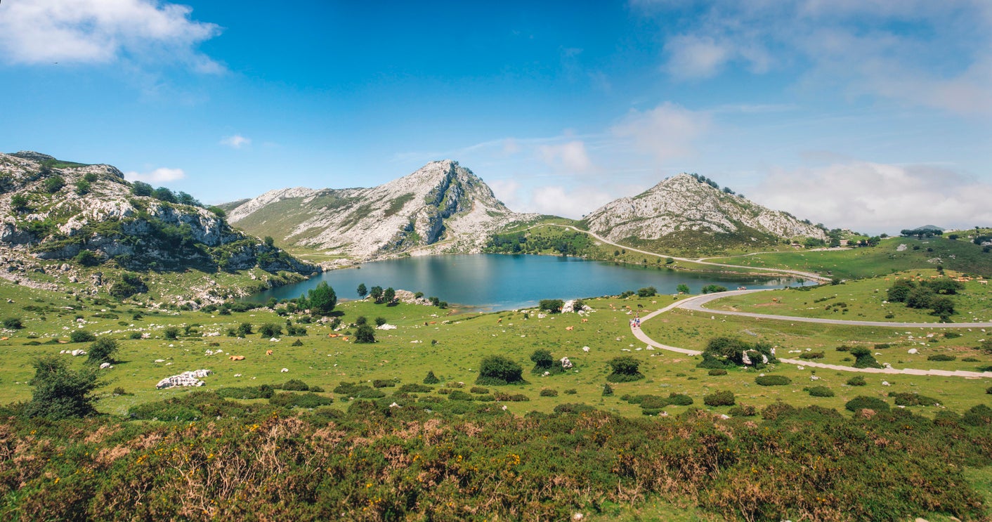 The Picos de Europa range lies around two hours from the coast