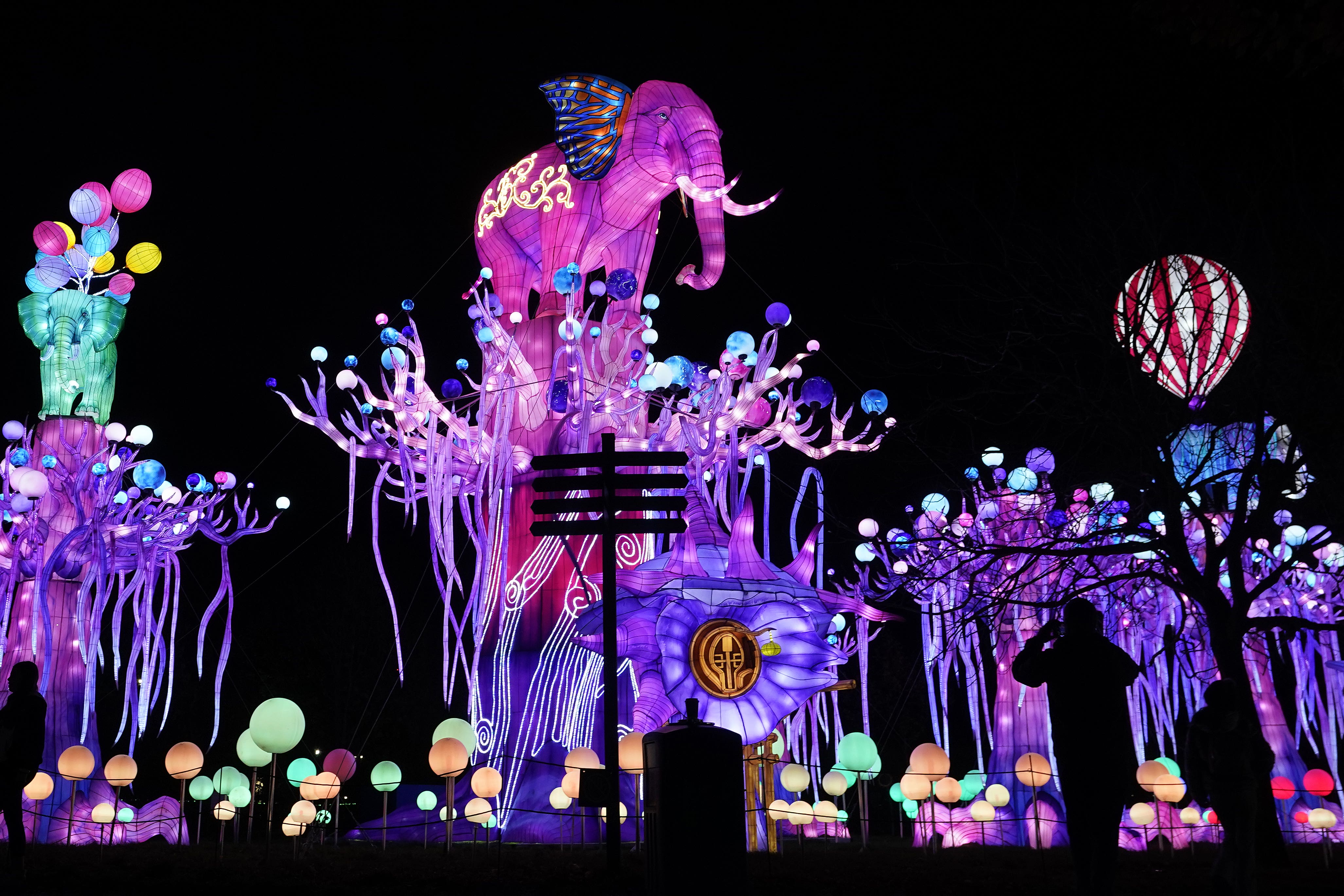 The Wild Lights silk lantern exhibition at Dublin Zoo (Niall Carson/PA)