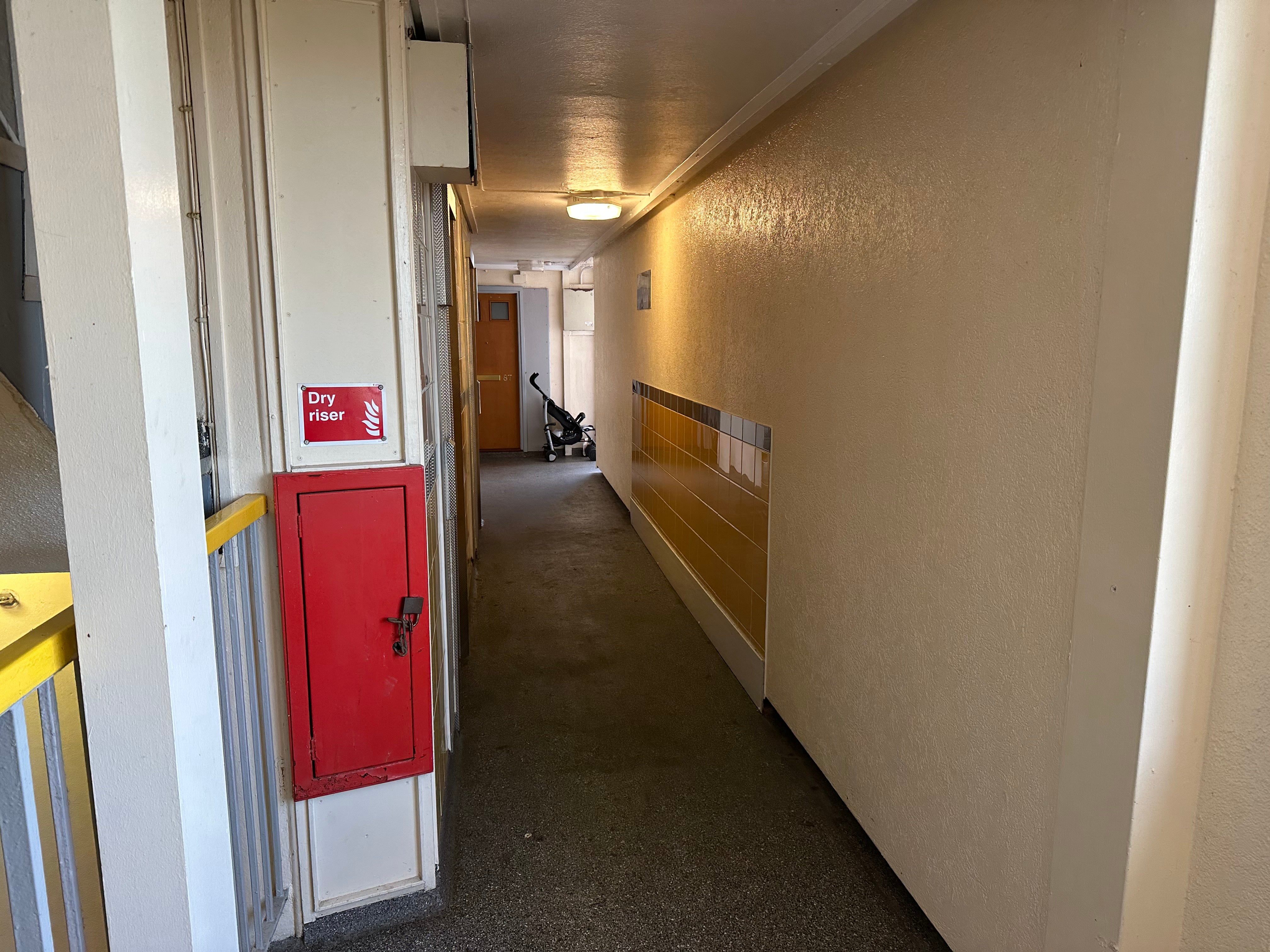 Inside Barton House, which is the oldest of the council’s high-rise blocks