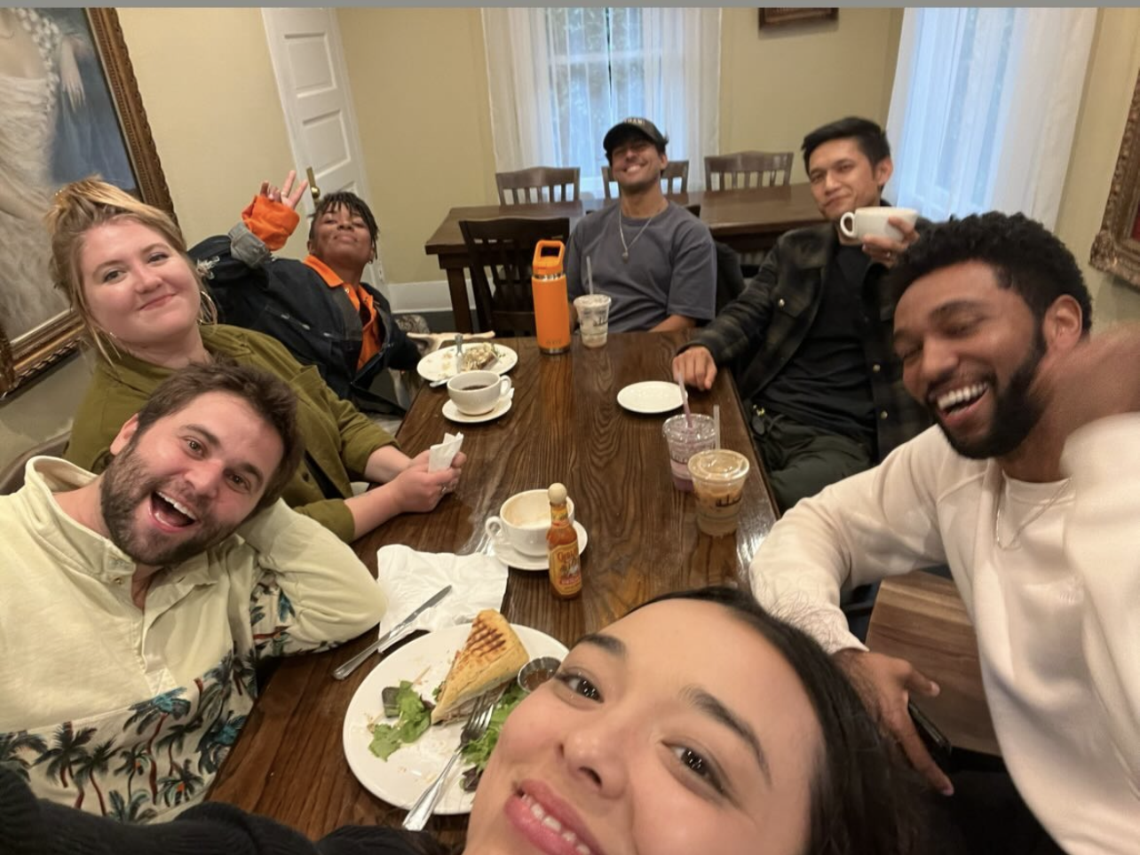 Midori Francis shares a selfie with some of the cast members