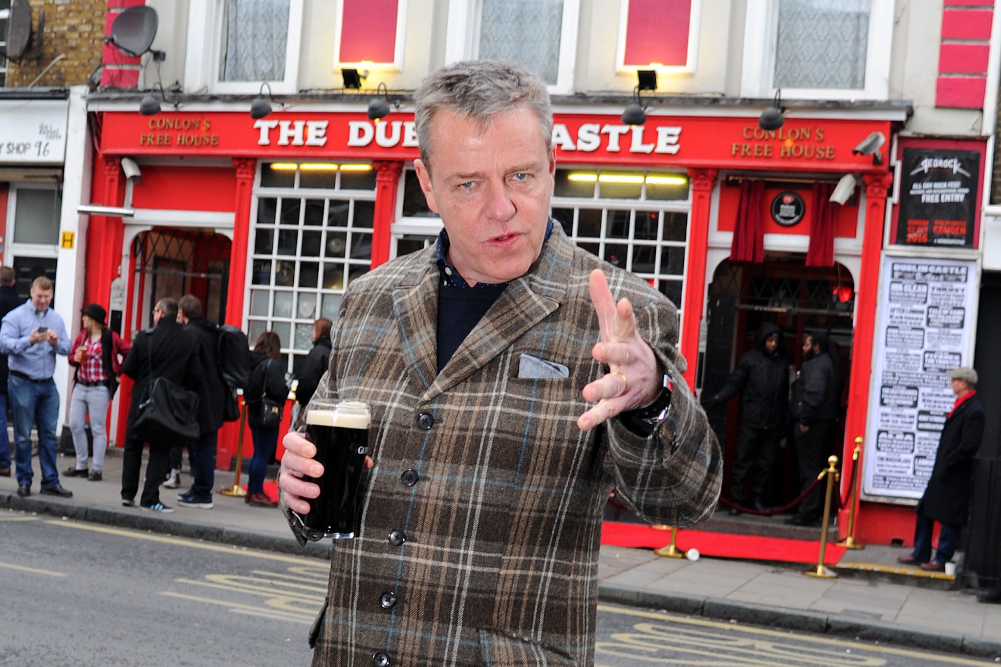 Suggs outside Camden Town’s legendary live venue The Dublin Castle pub in 2017