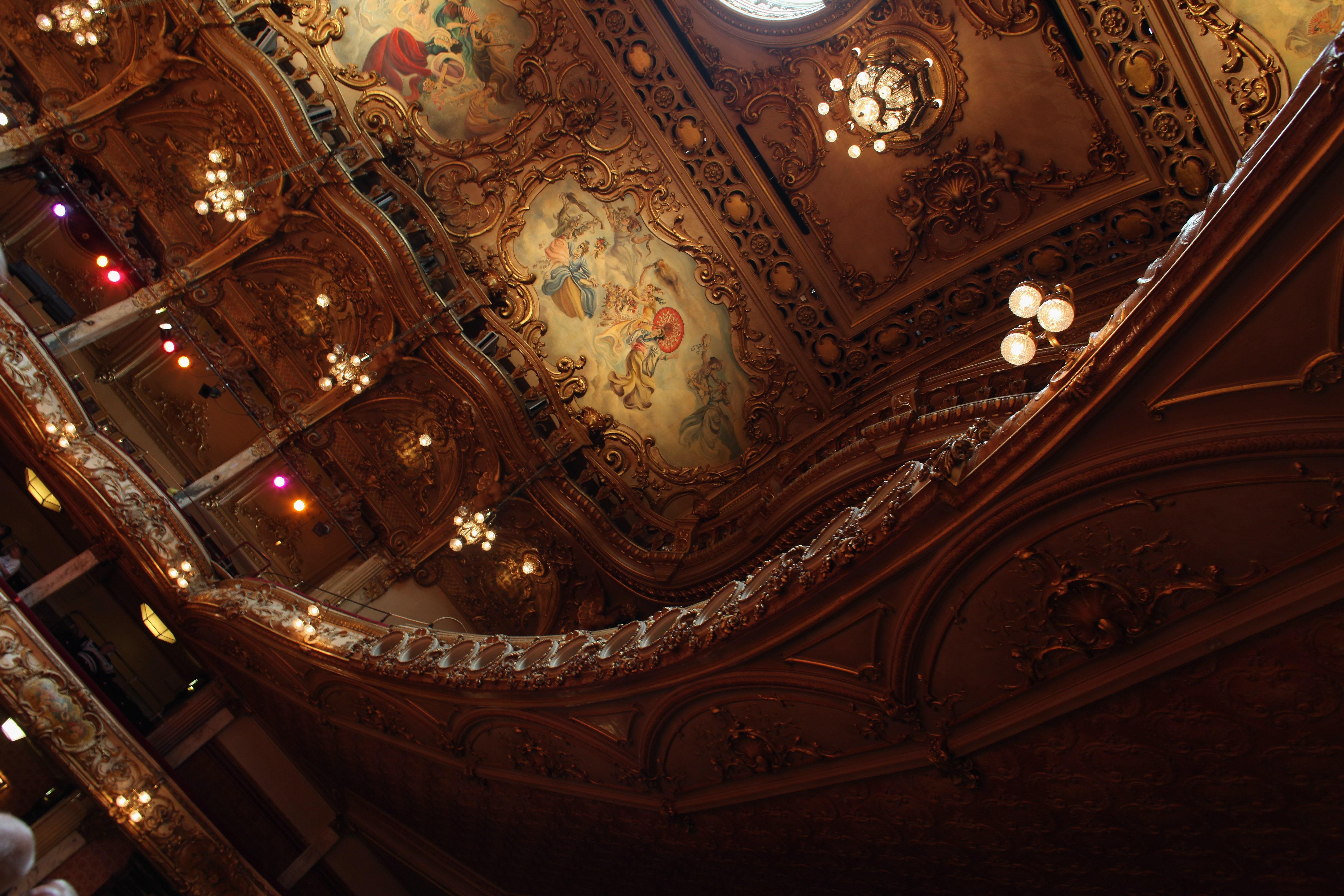 The ornate ceilings of the Tower Ballroom