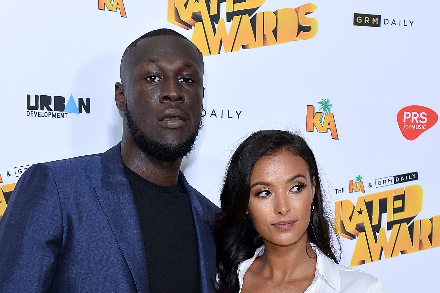 Stormzy and Maya Jama pictured in 2017