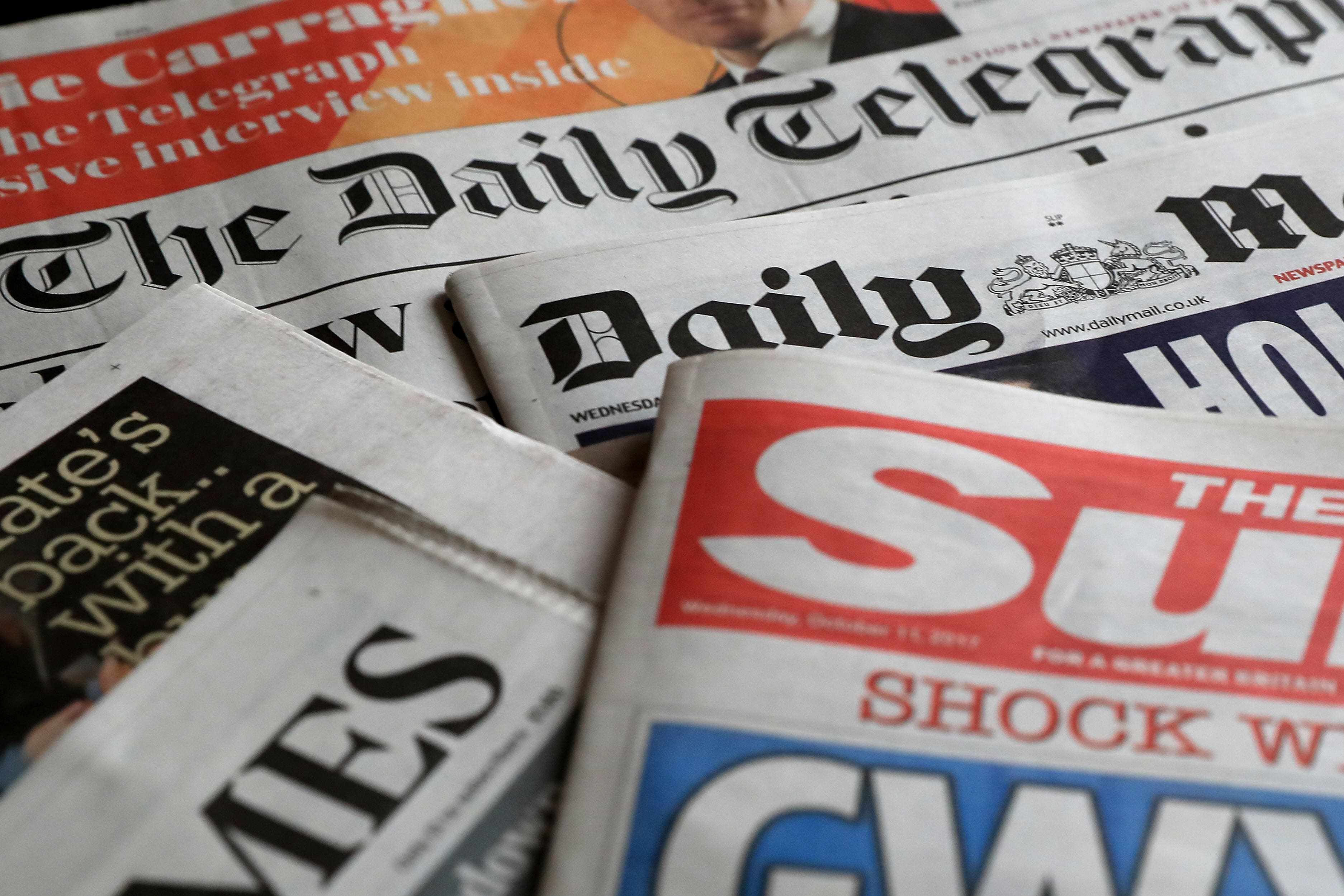 A collection of British newspapers (Peter Byrne/PA)