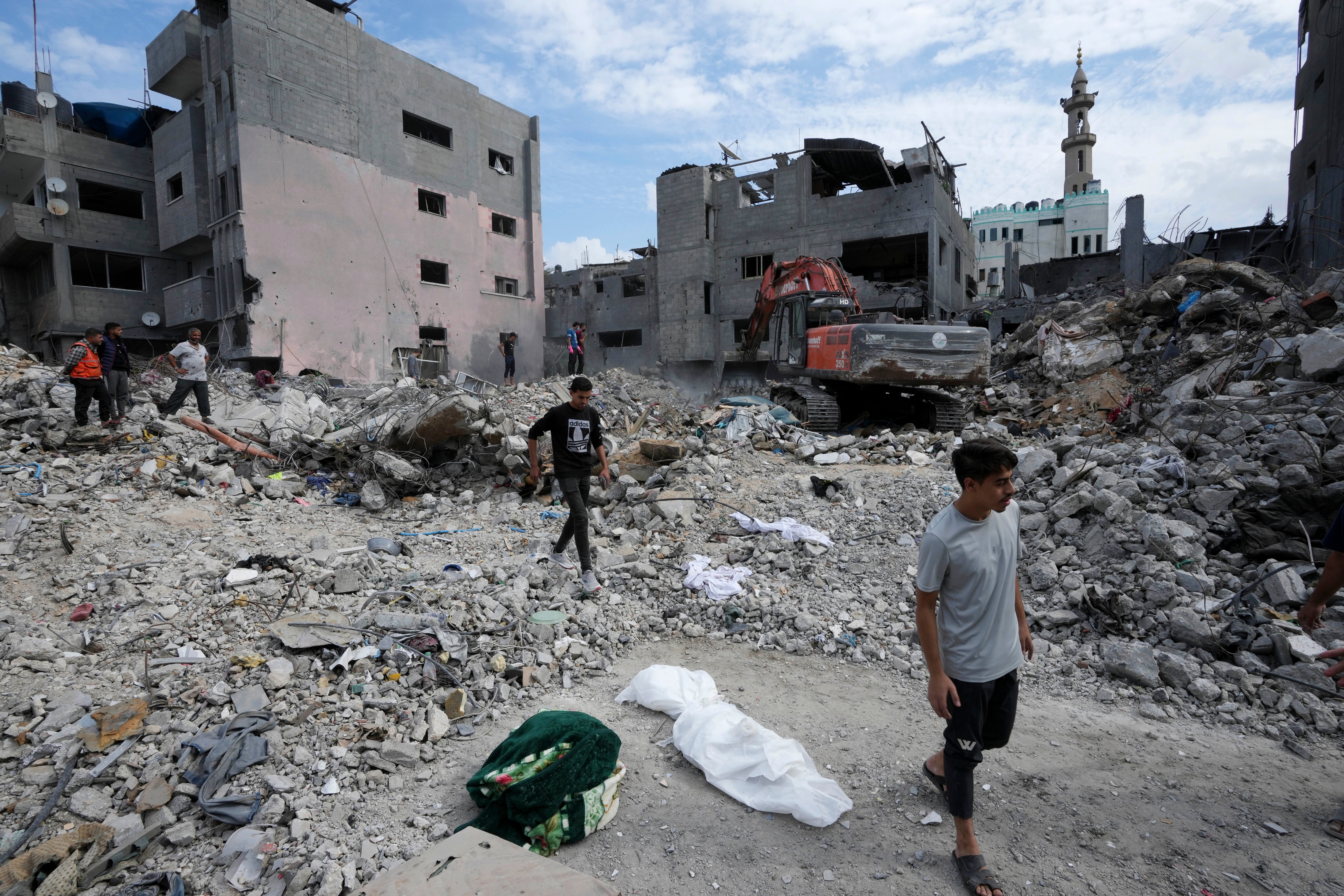 Israel Palestinians Buried In Rubble