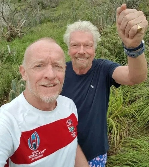 Chris Brown with Richard Branson