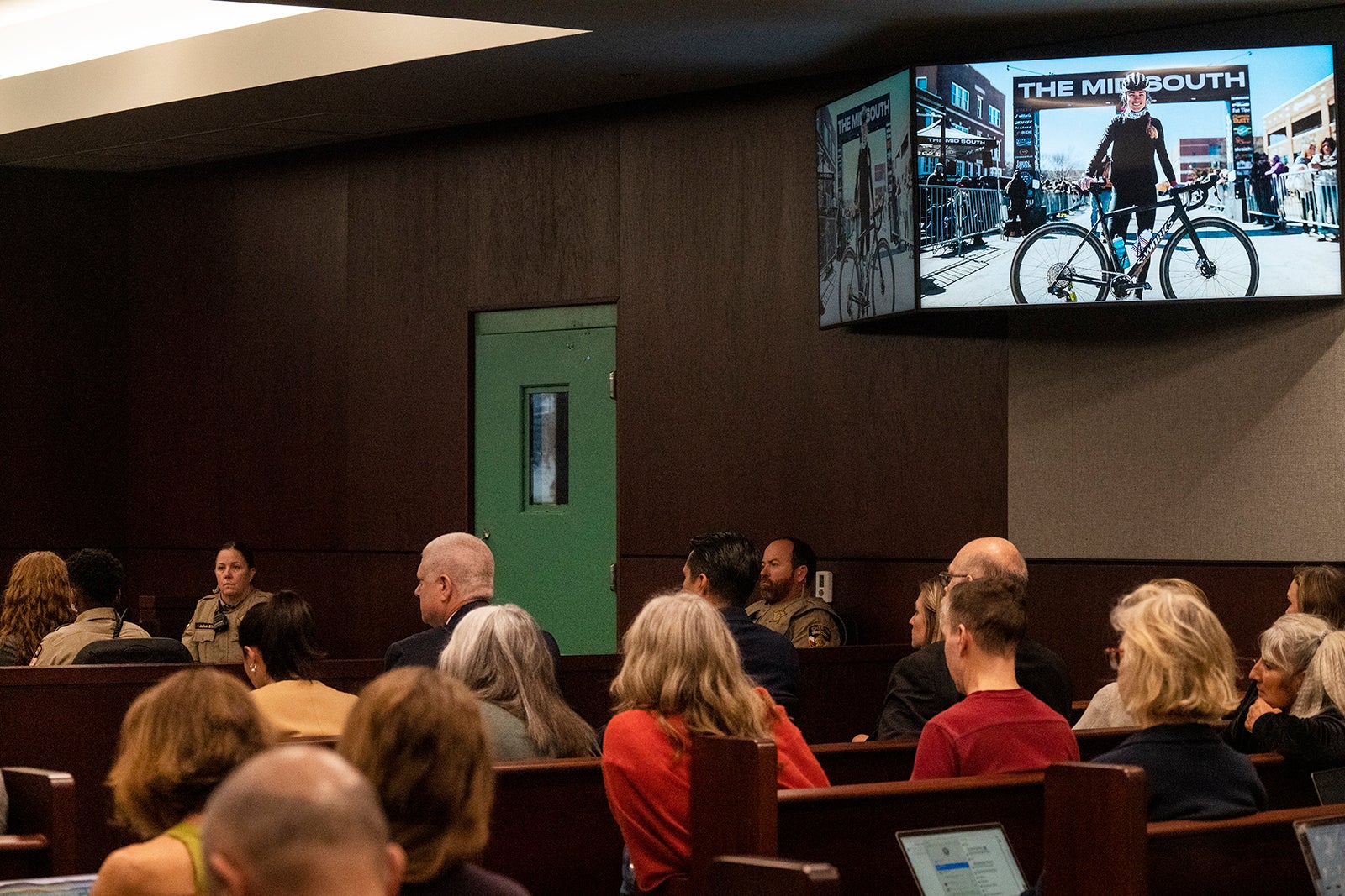 Mo Wilson’s photo is shown in court during the murder trial of Kaitlin Armstrong